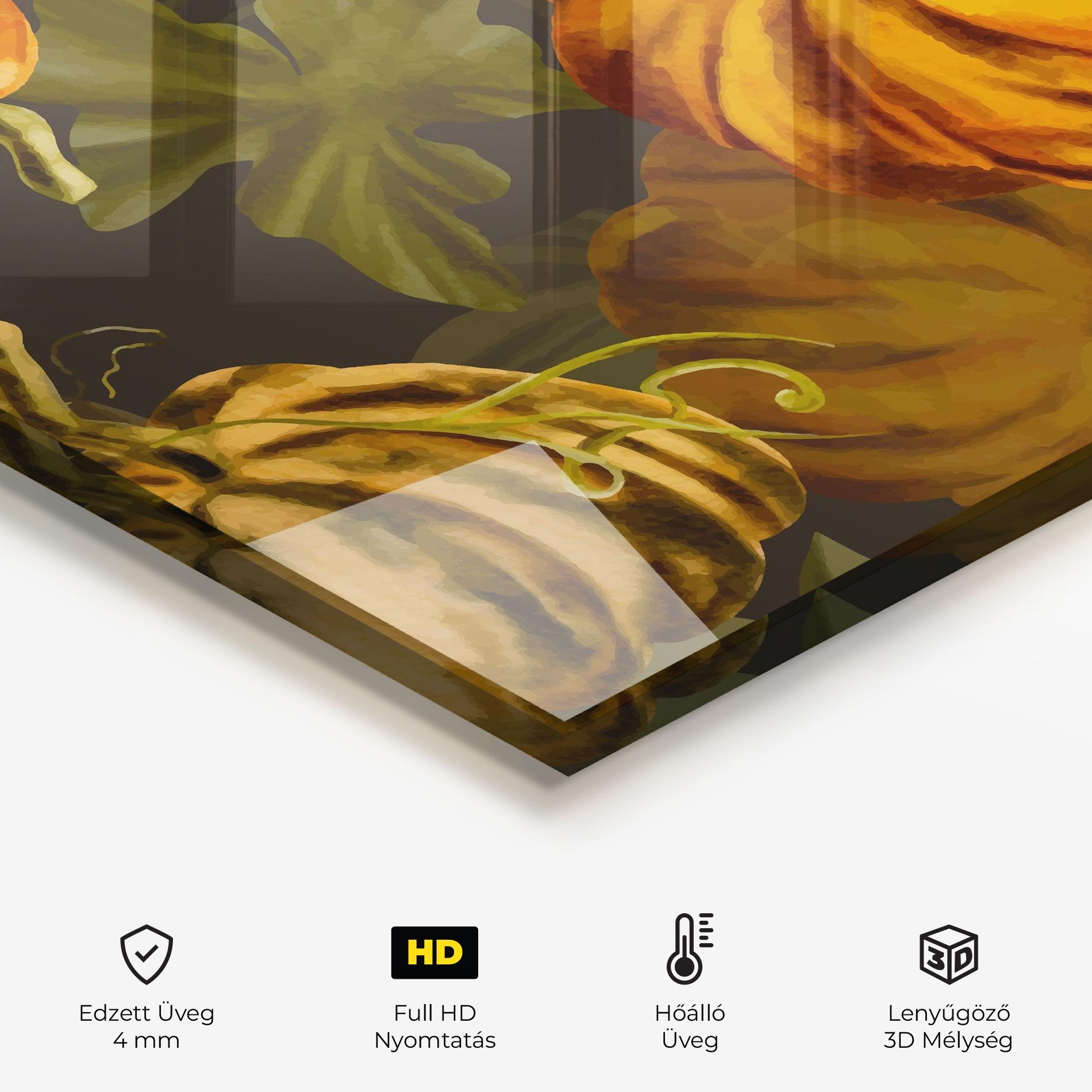 Konyhai üveg hátfal Autumn Pattern mockup 2