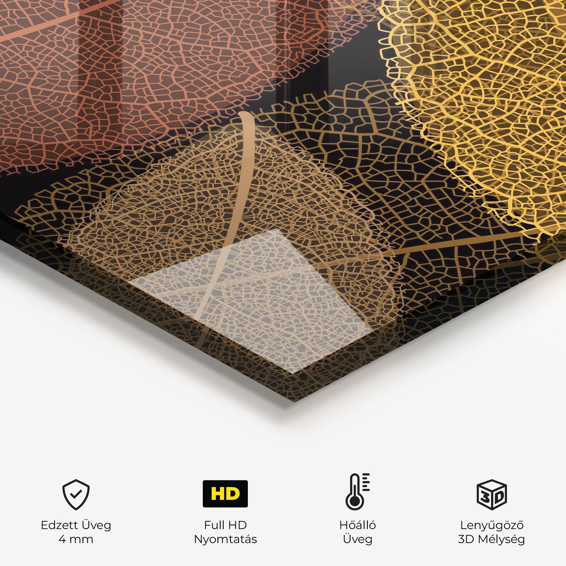 Konyhai üveg hátfal Leaves Pattern mockup 2