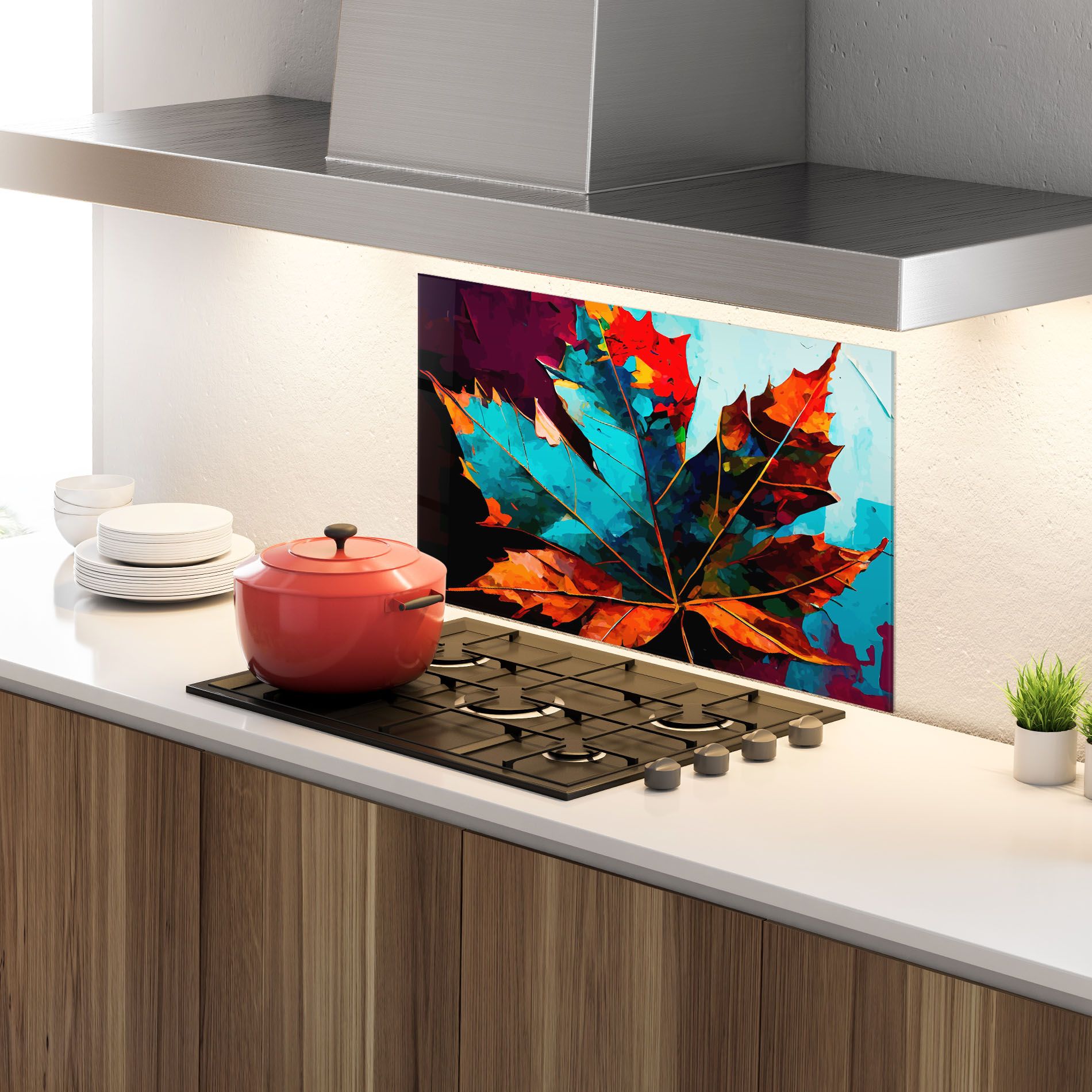 Blue Orange Leaf mockup 4