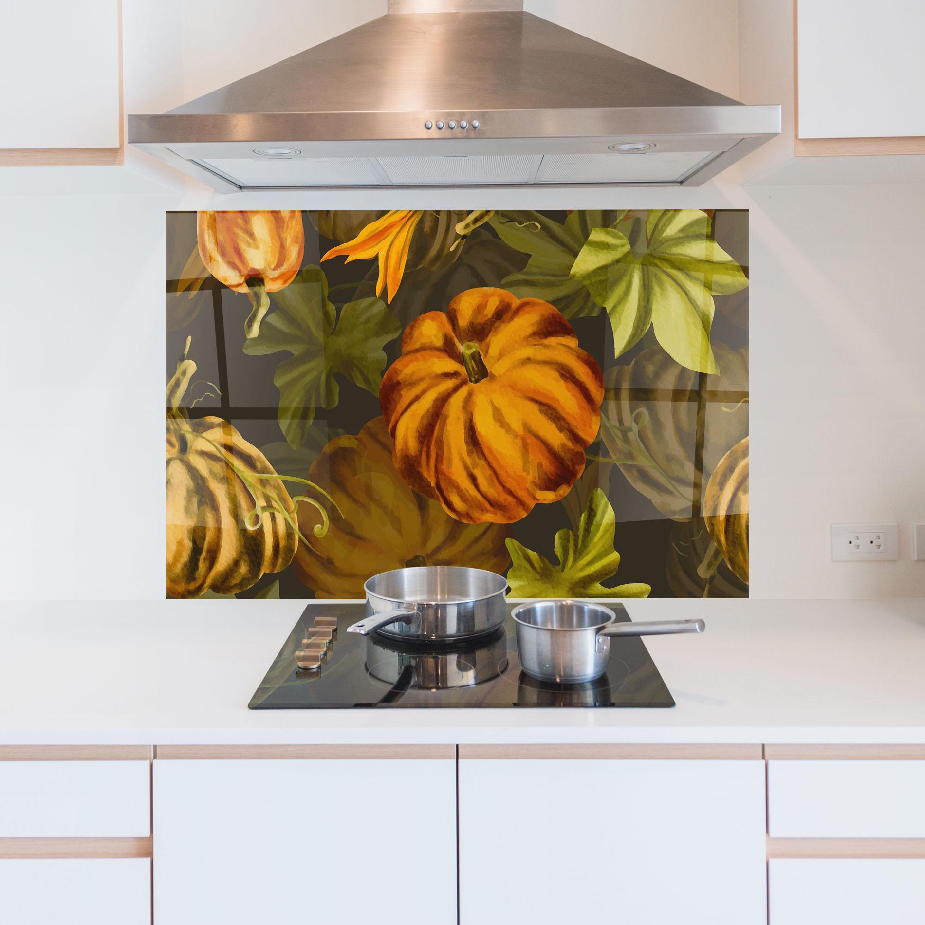 Konyhai üveg hátfal Autumn Pattern mockup 5