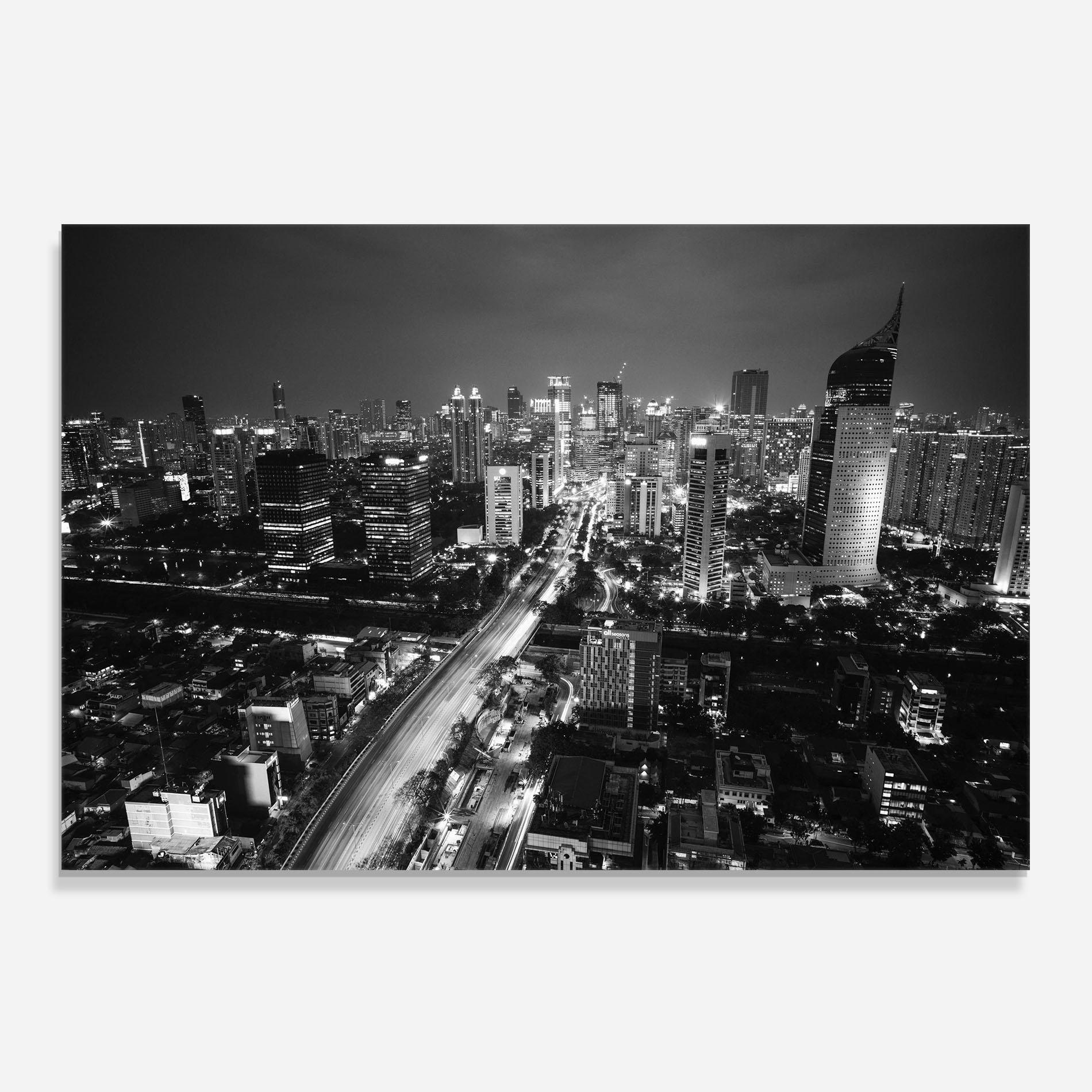 Konyhai üveg hátfal Grey Lights City mockup 0