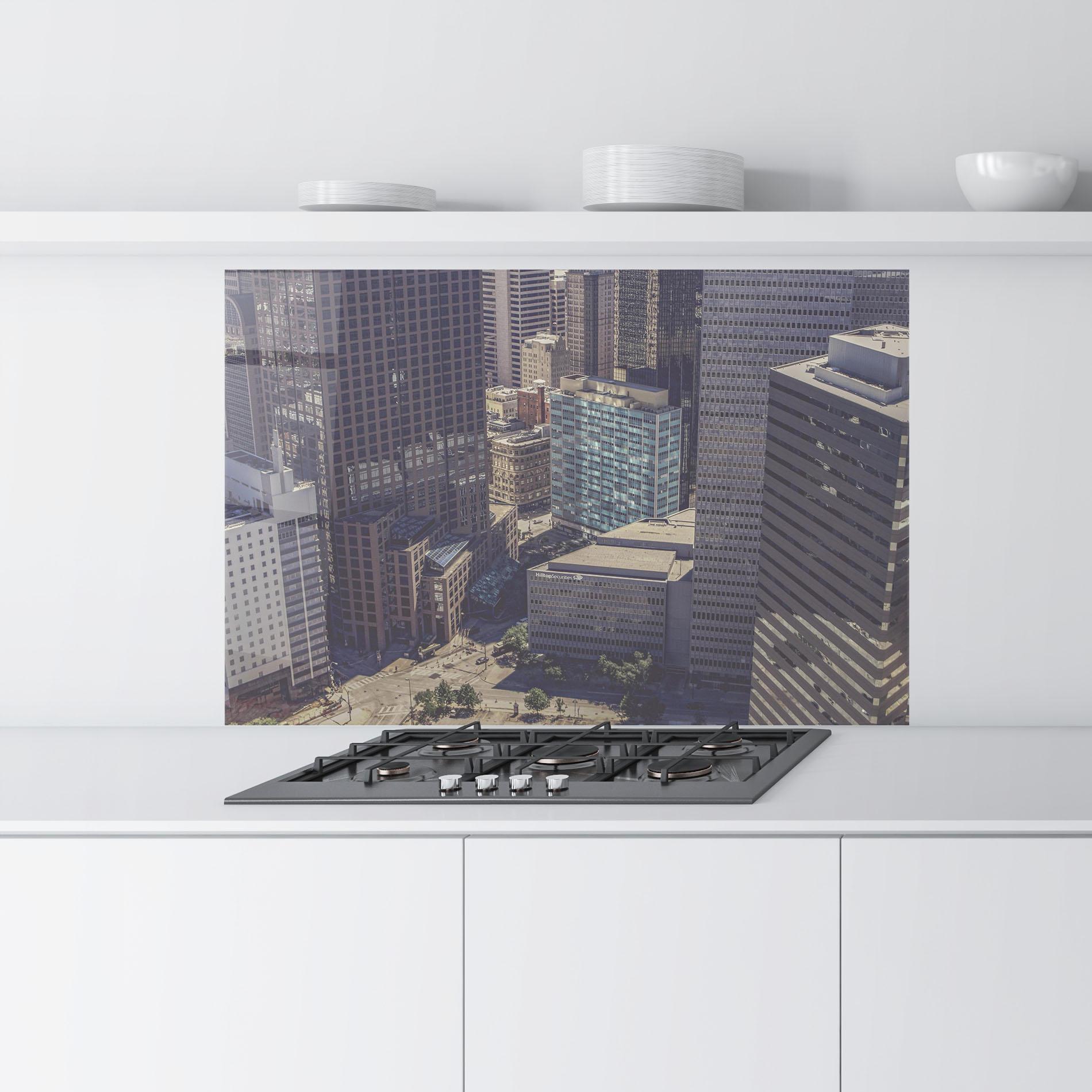 Konyhai üveg hátfal Cream Light Building mockup 9