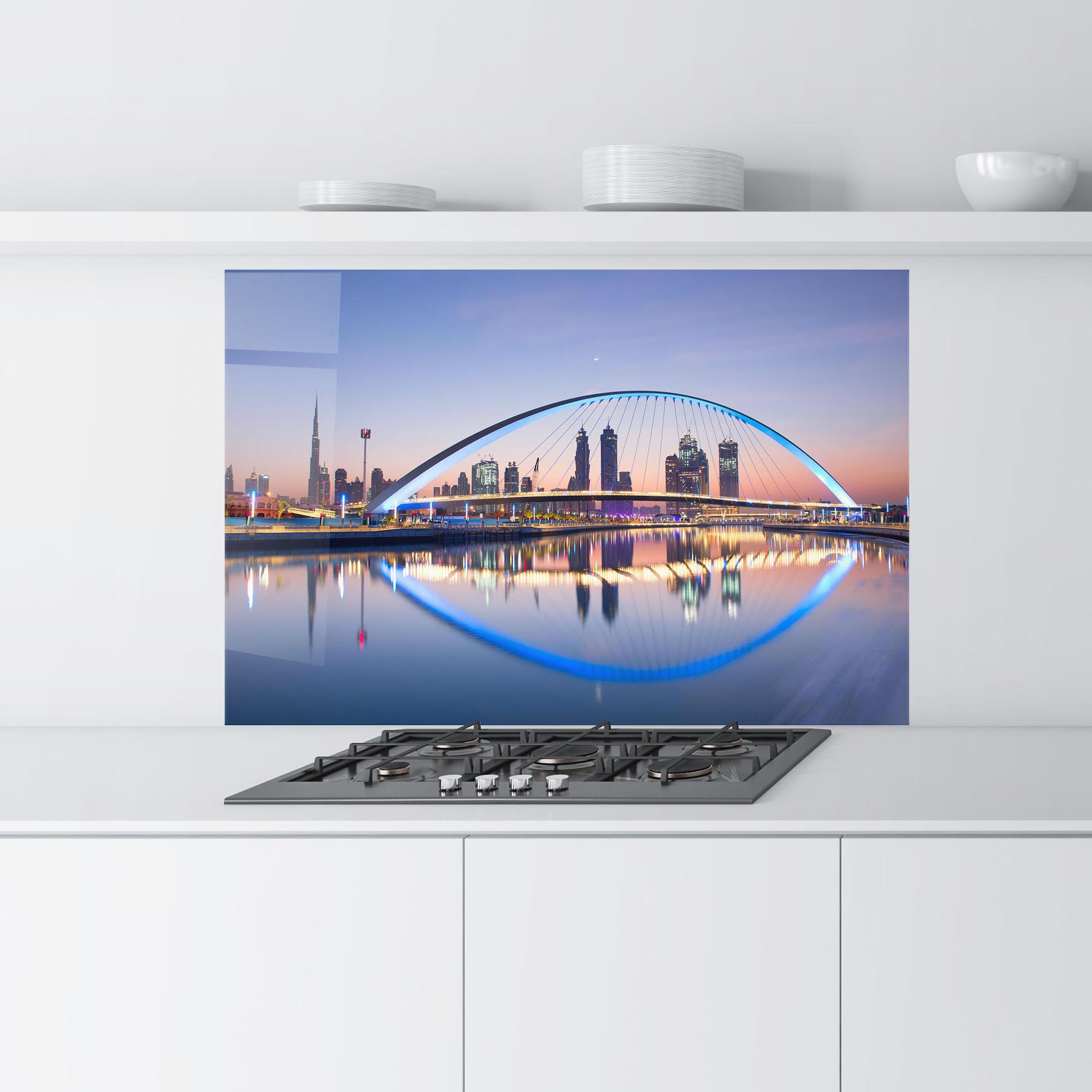 Konyhai üveg hátfal Dubai View mockup 9