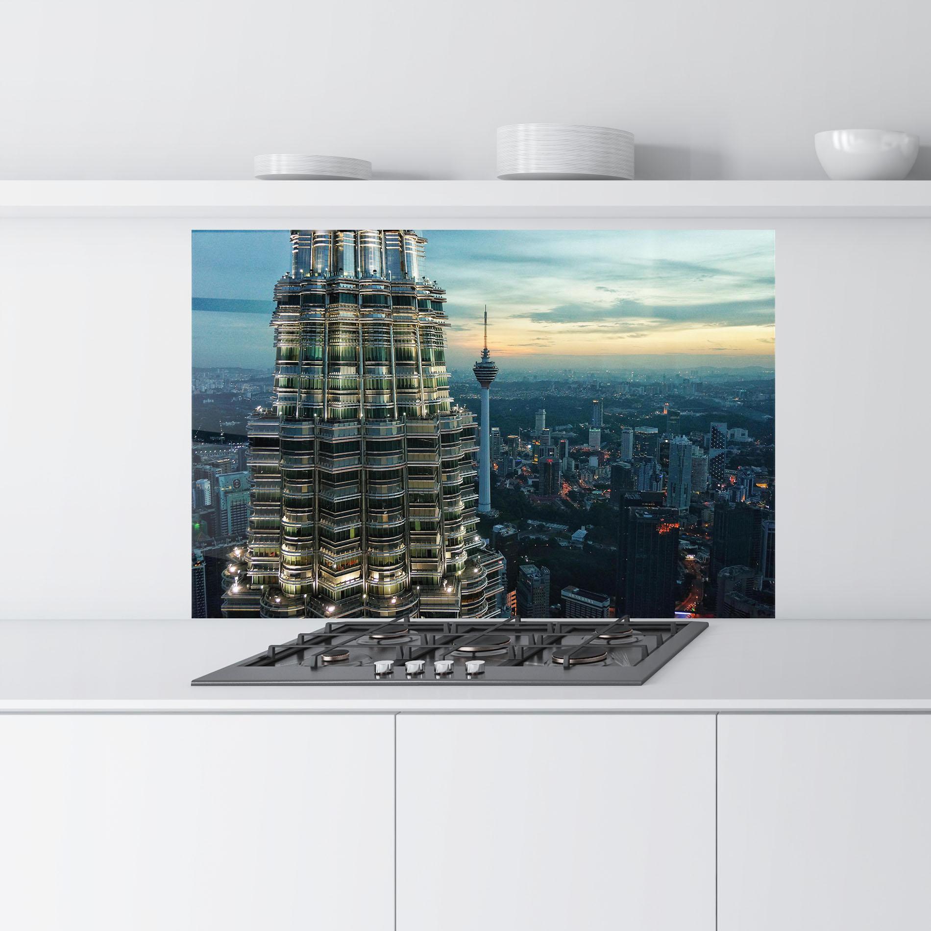 Konyhai üveg hátfal Hight Tower View mockup 9
