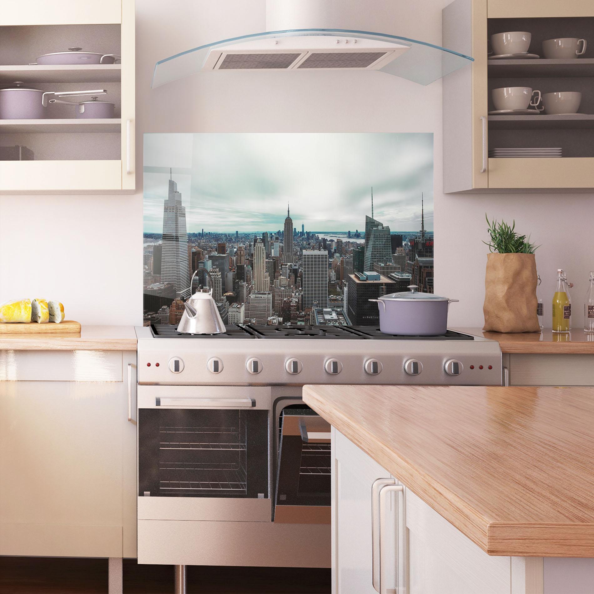 Konyhai üveg hátfal Beautiful High Building mockup 1