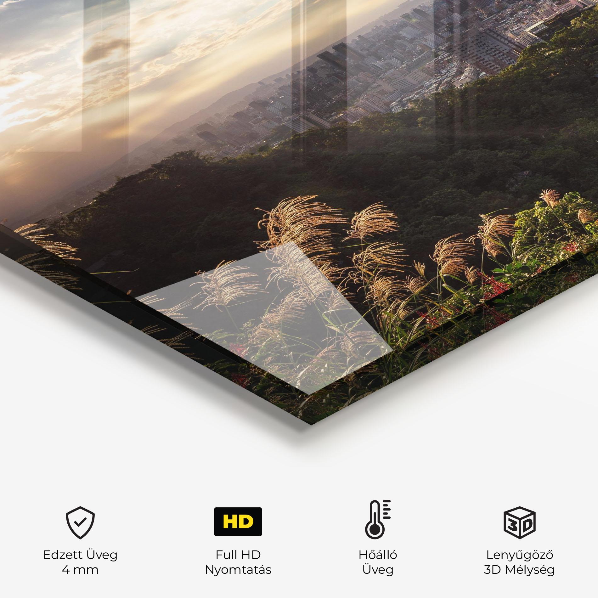 Konyhai üveg hátfal Big Building Daylight mockup 2