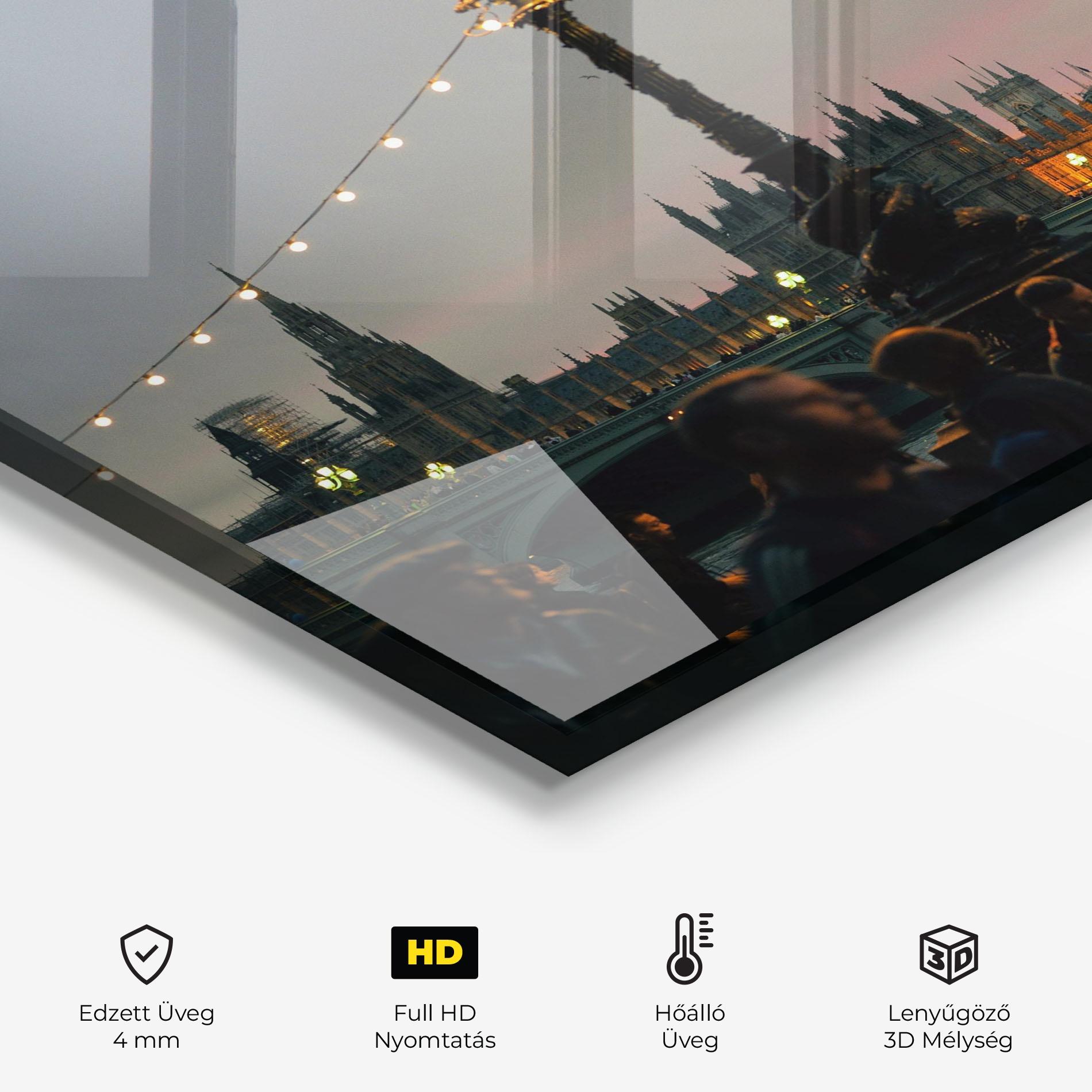 Konyhai üveg hátfal Clock Lights mockup 2