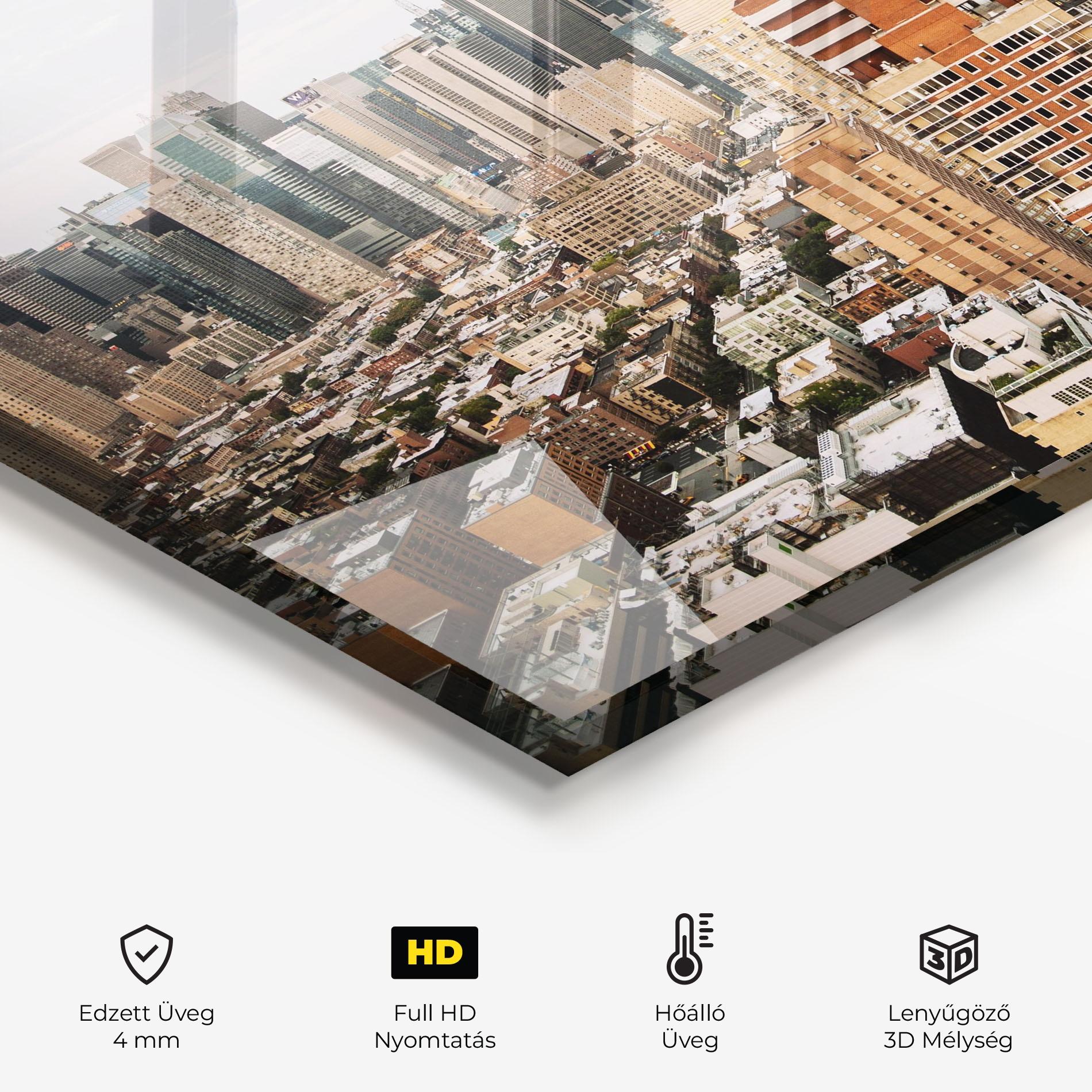 Konyhai üveg hátfal Cream Orange Building mockup 2