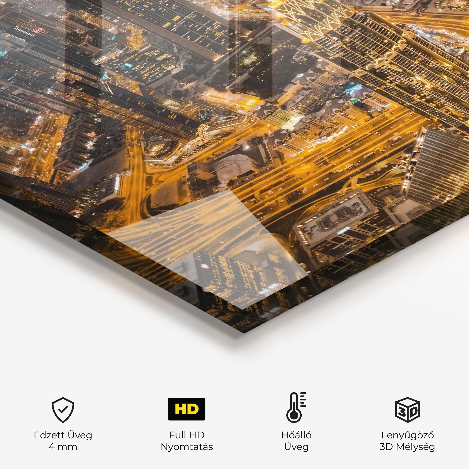 Konyhai üveg hátfal Dubai Lights mockup 2