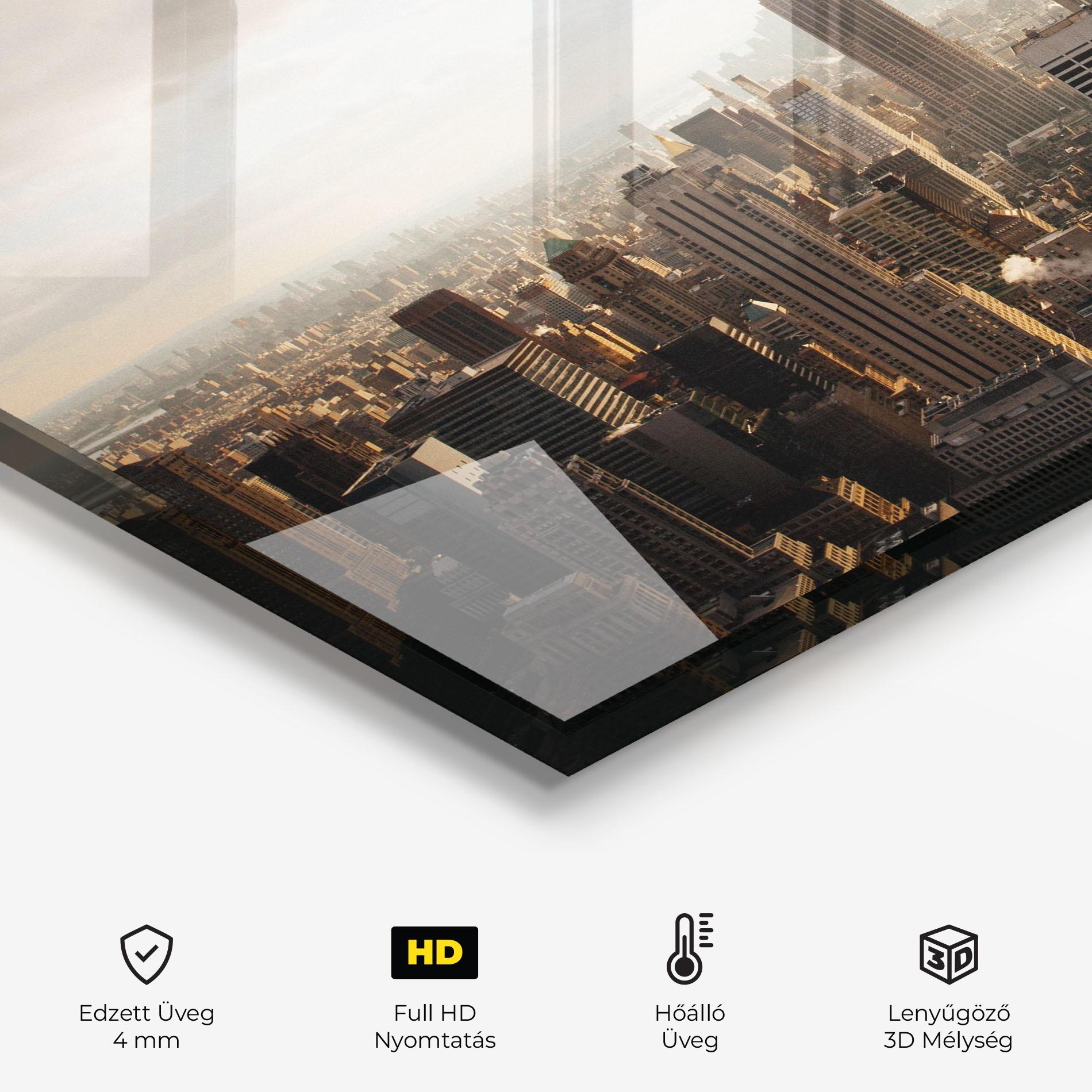 Konyhai üveg hátfal Grey Cloud Buildings mockup 2