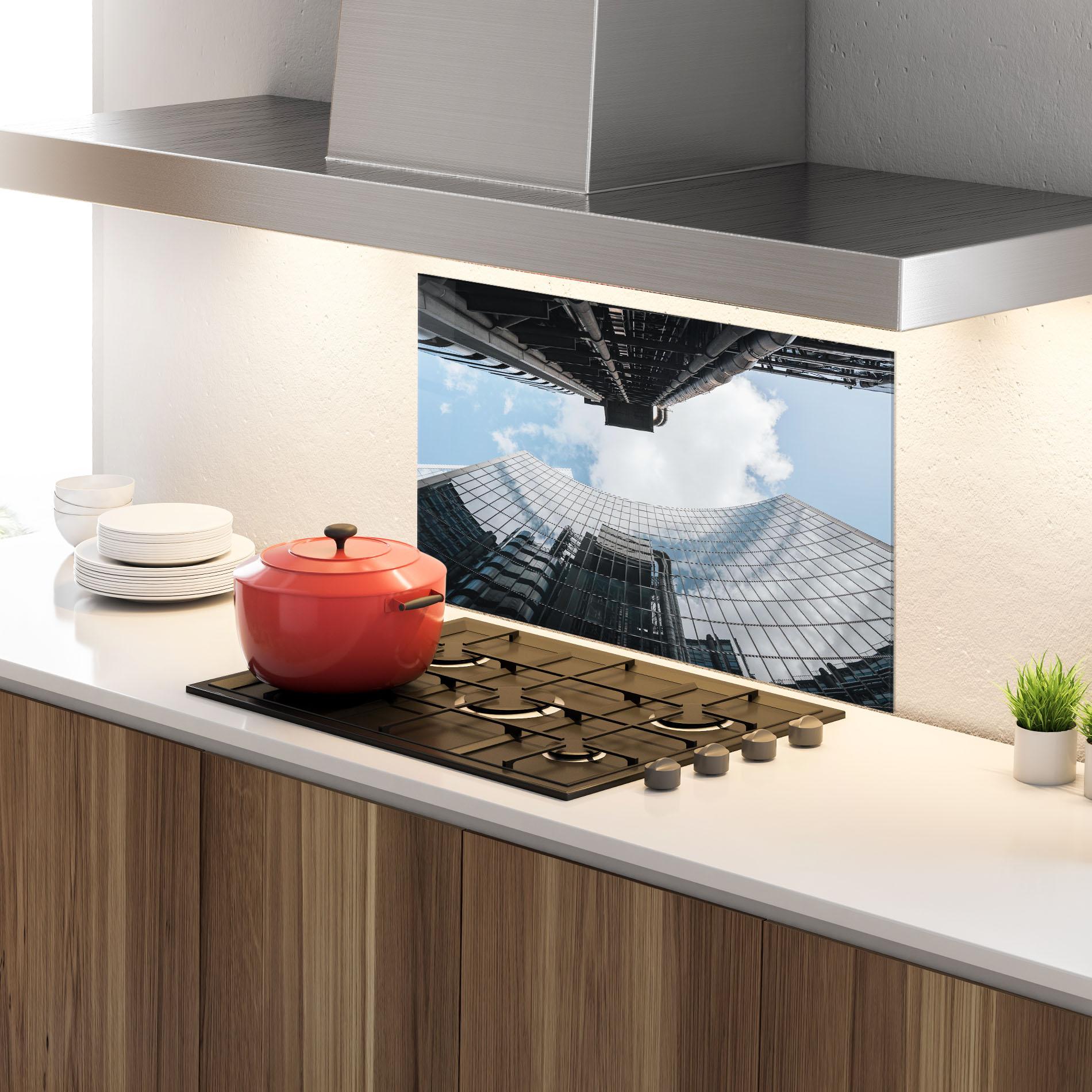 Konyhai üveg hátfal Cloud Big Building mockup 4