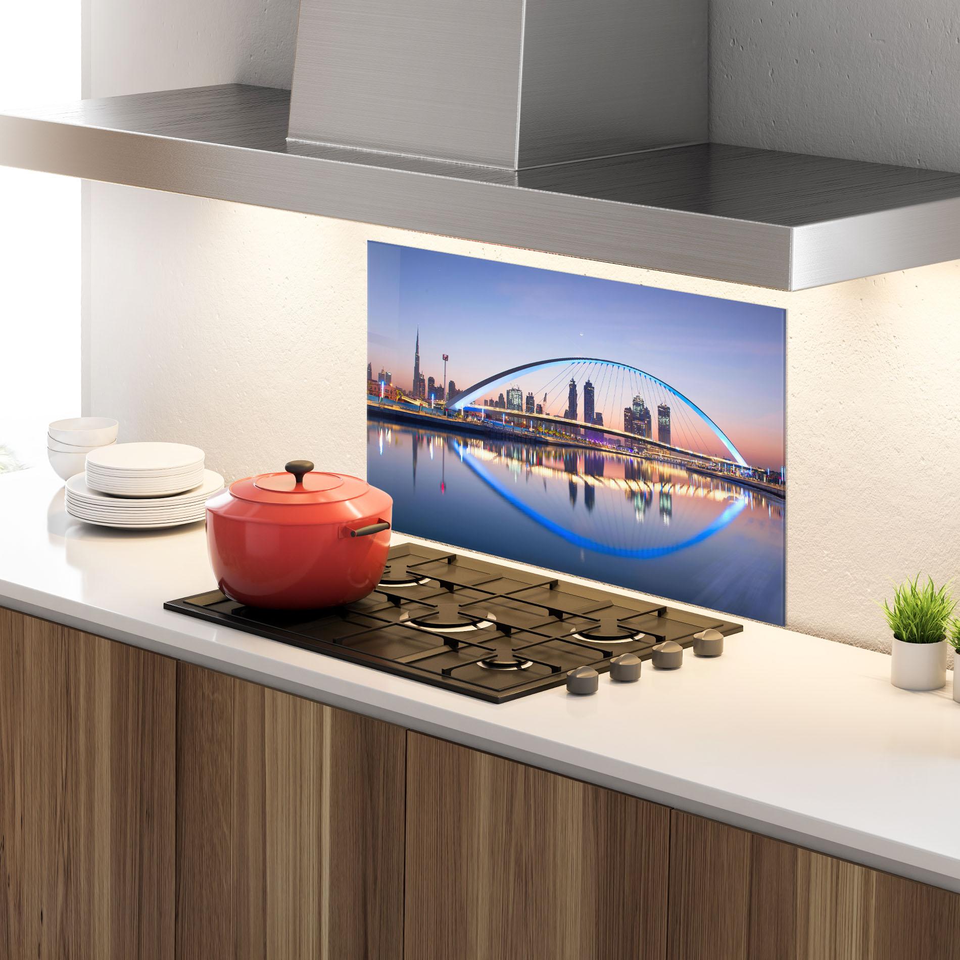 Konyhai üveg hátfal Dubai View mockup 4