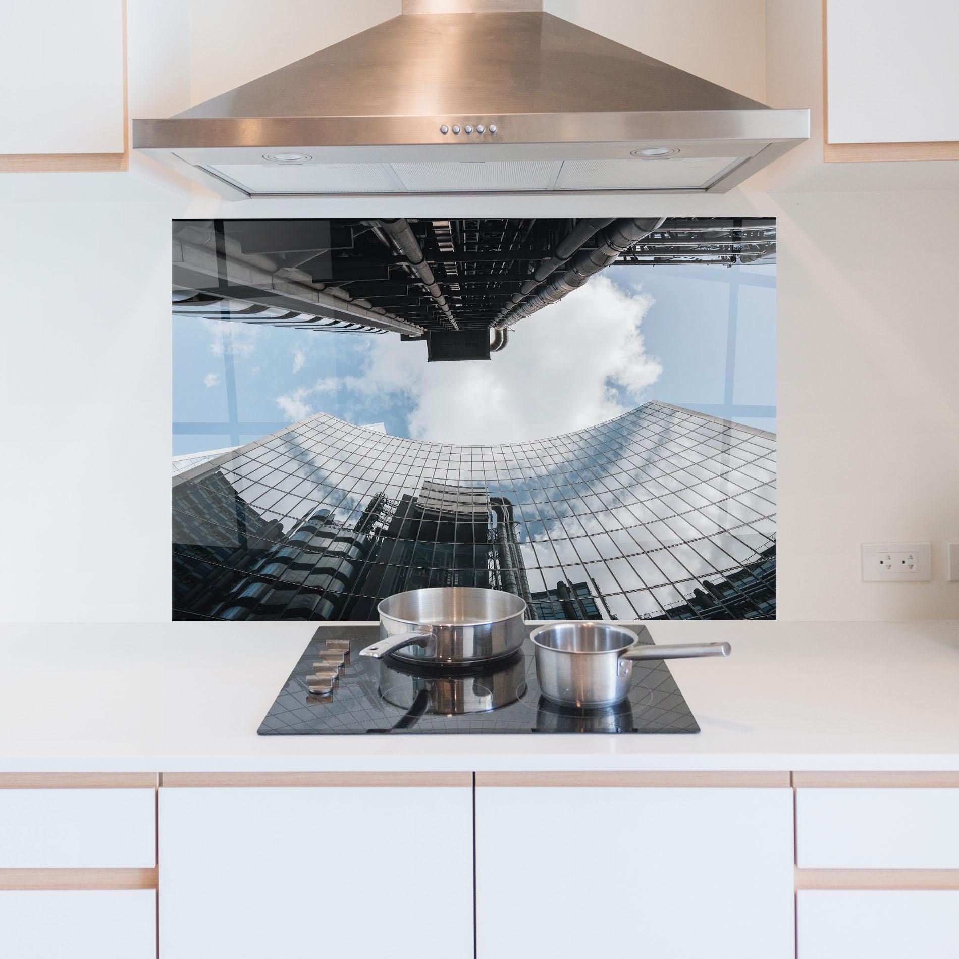 Konyhai üveg hátfal Cloud Big Building mockup 5