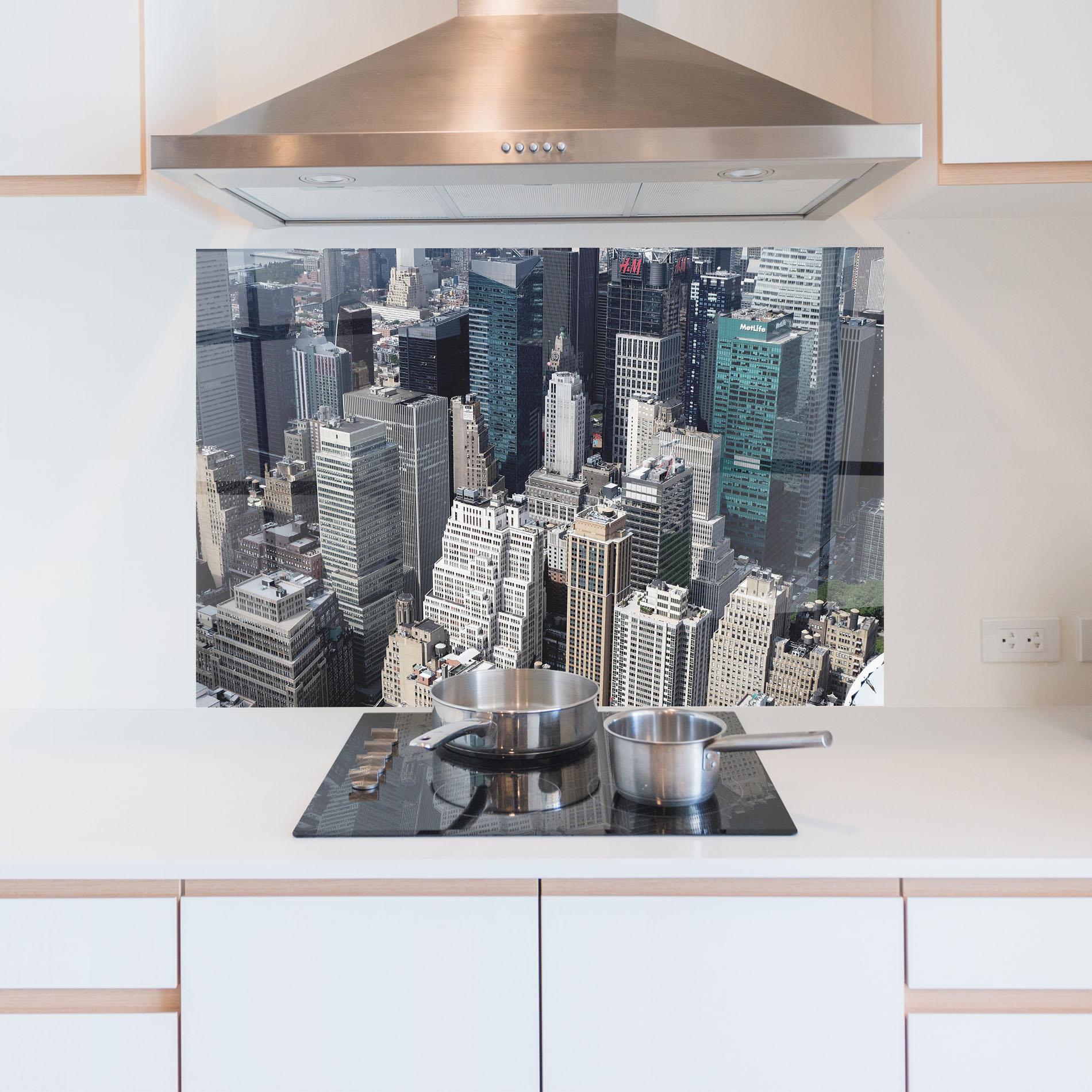 Konyhai üveg hátfal High Tower Buildings mockup 5