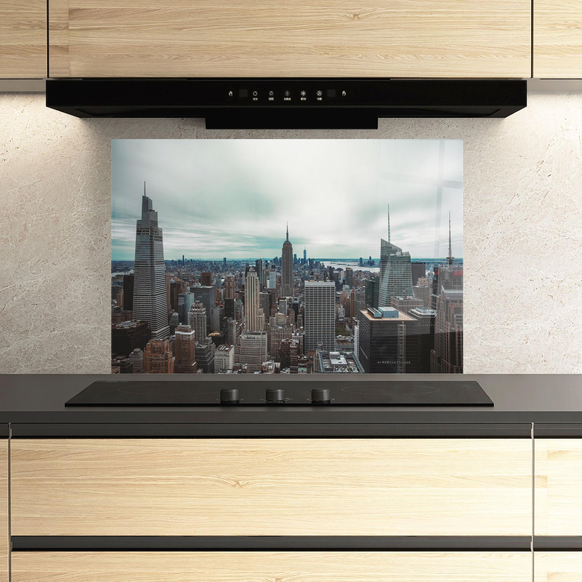 Konyhai üveg hátfal Beautiful High Building mockup 3