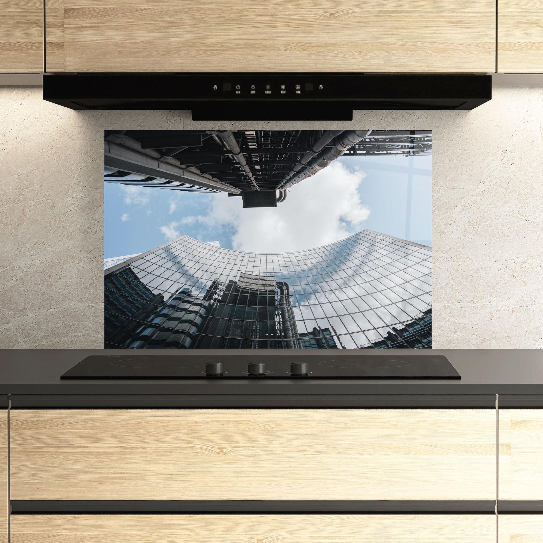Konyhai üveg hátfal Cloud Big Building mockup 3