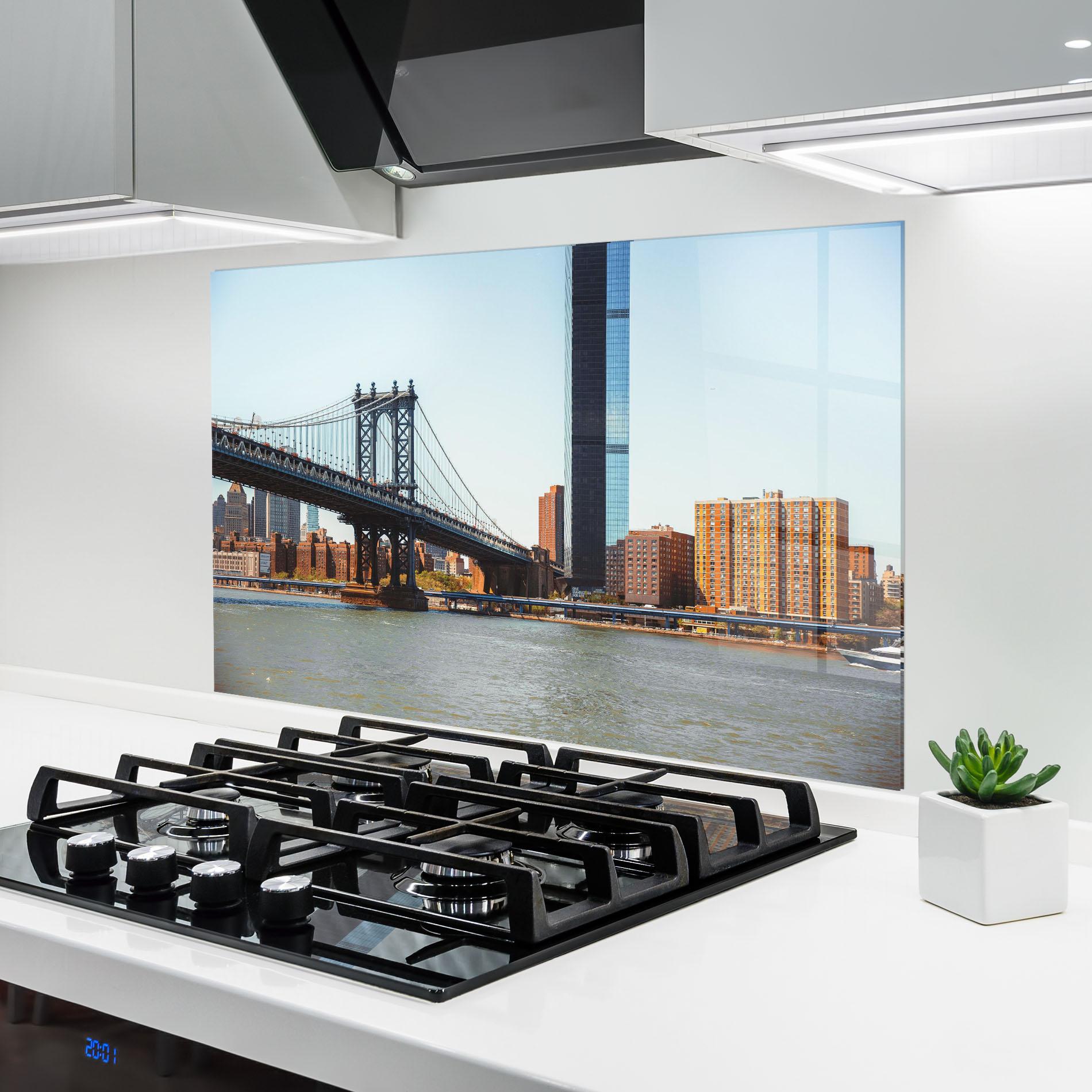 Konyhai üveg hátfal Big City Bridge mockup 6