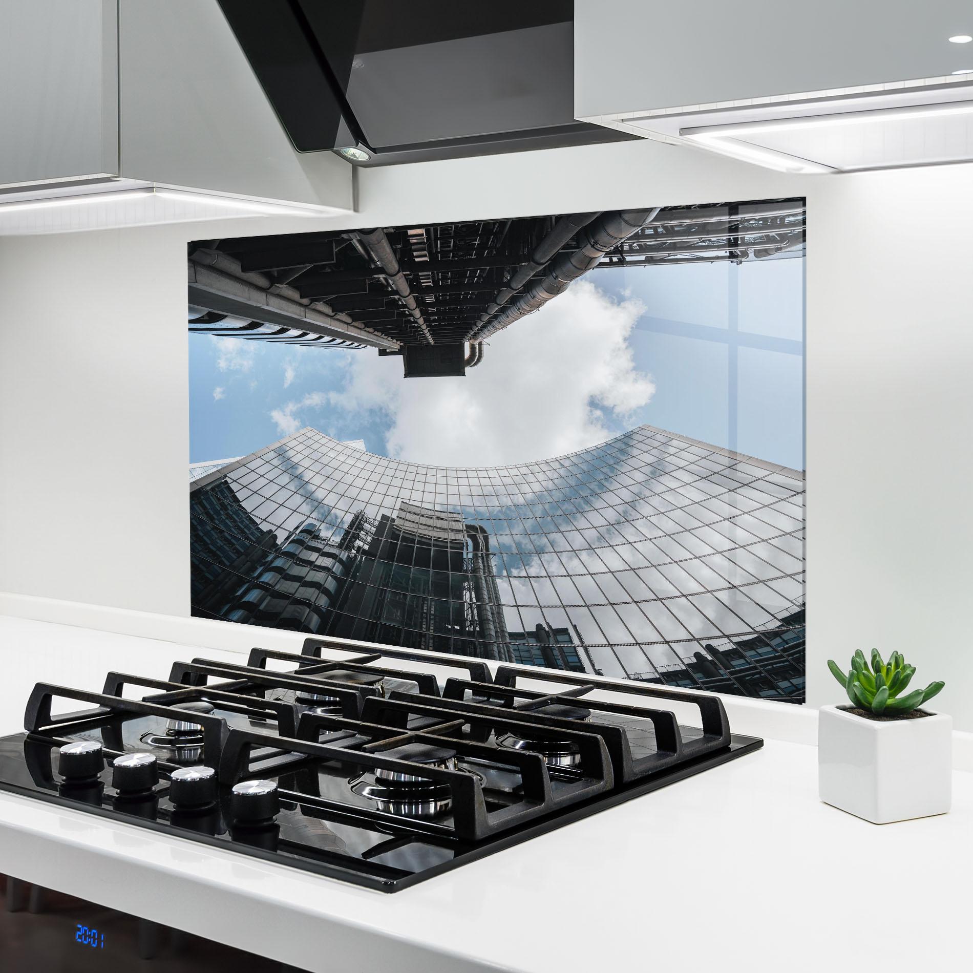 Konyhai üveg hátfal Cloud Big Building mockup 6