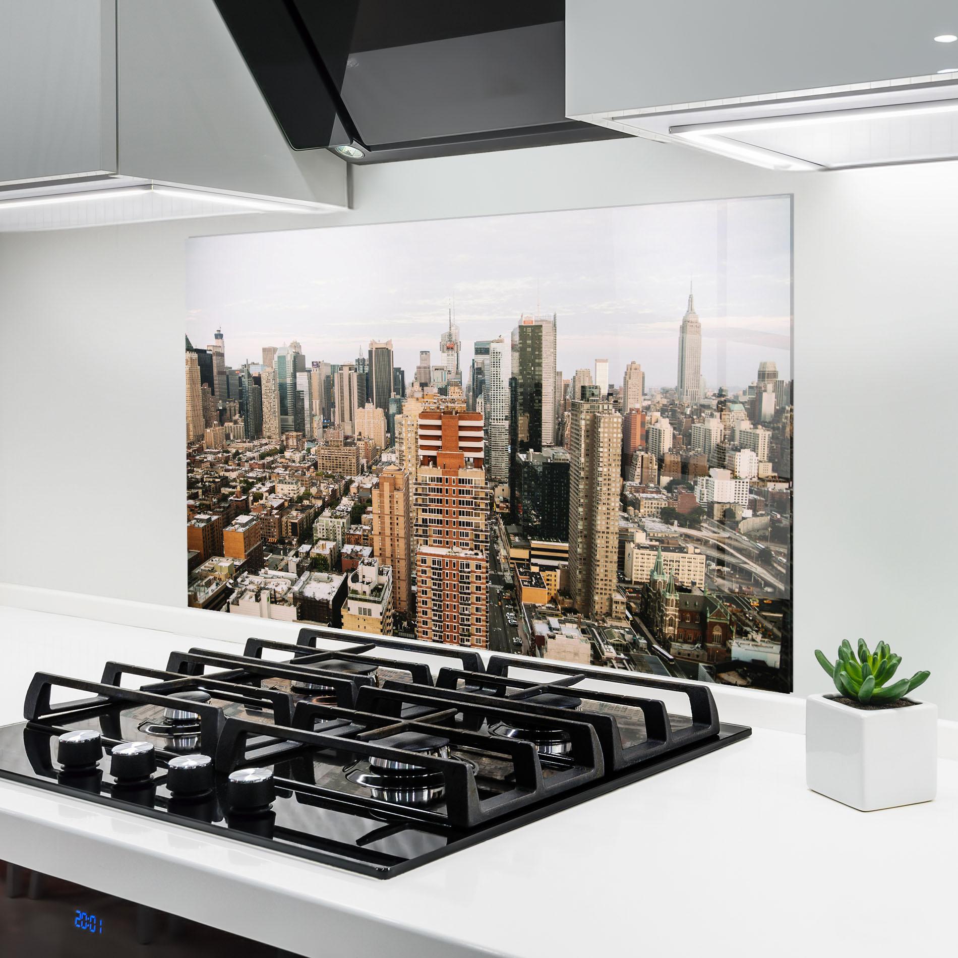 Konyhai üveg hátfal Cream Orange Building mockup 6