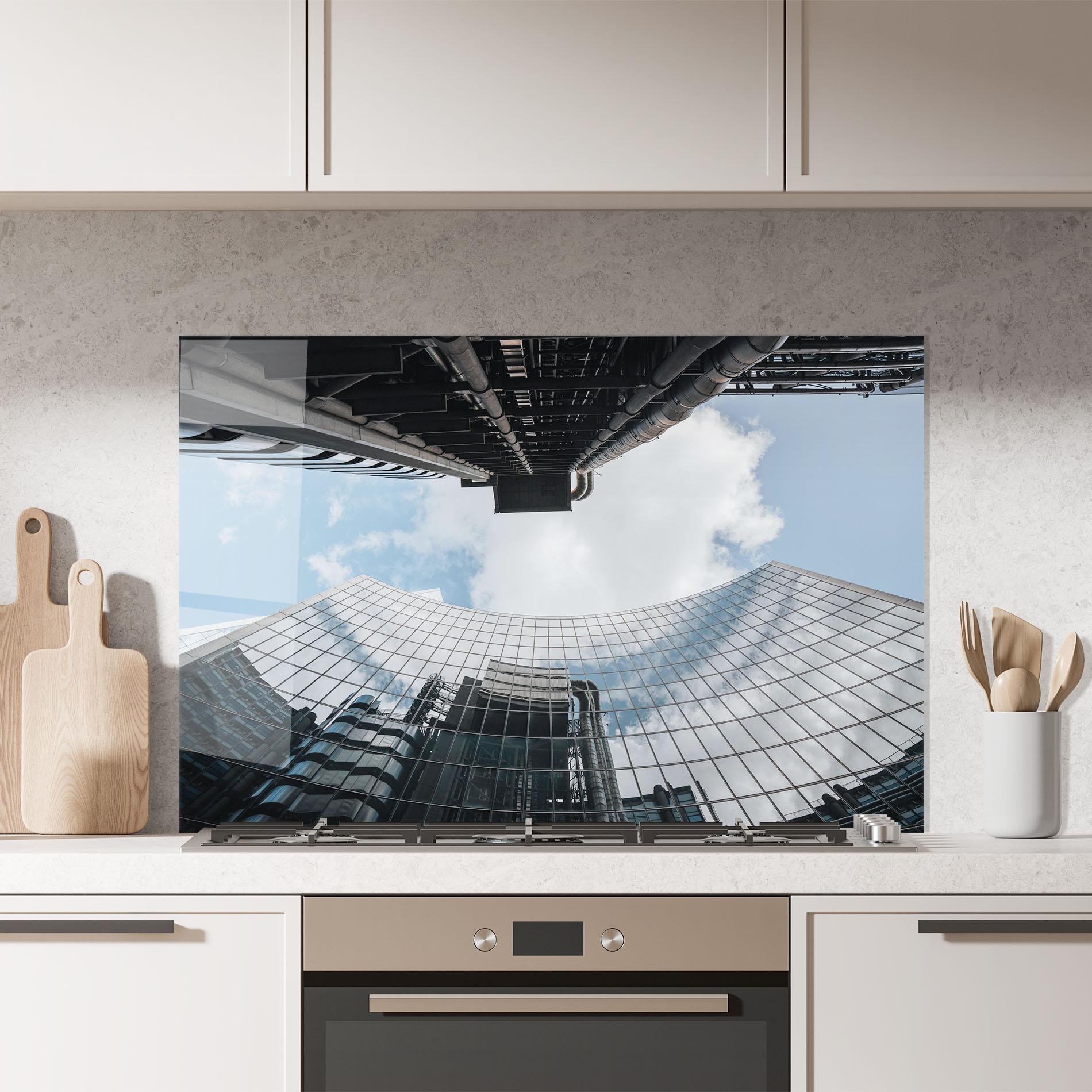 Konyhai üveg hátfal Cloud Big Building mockup 7