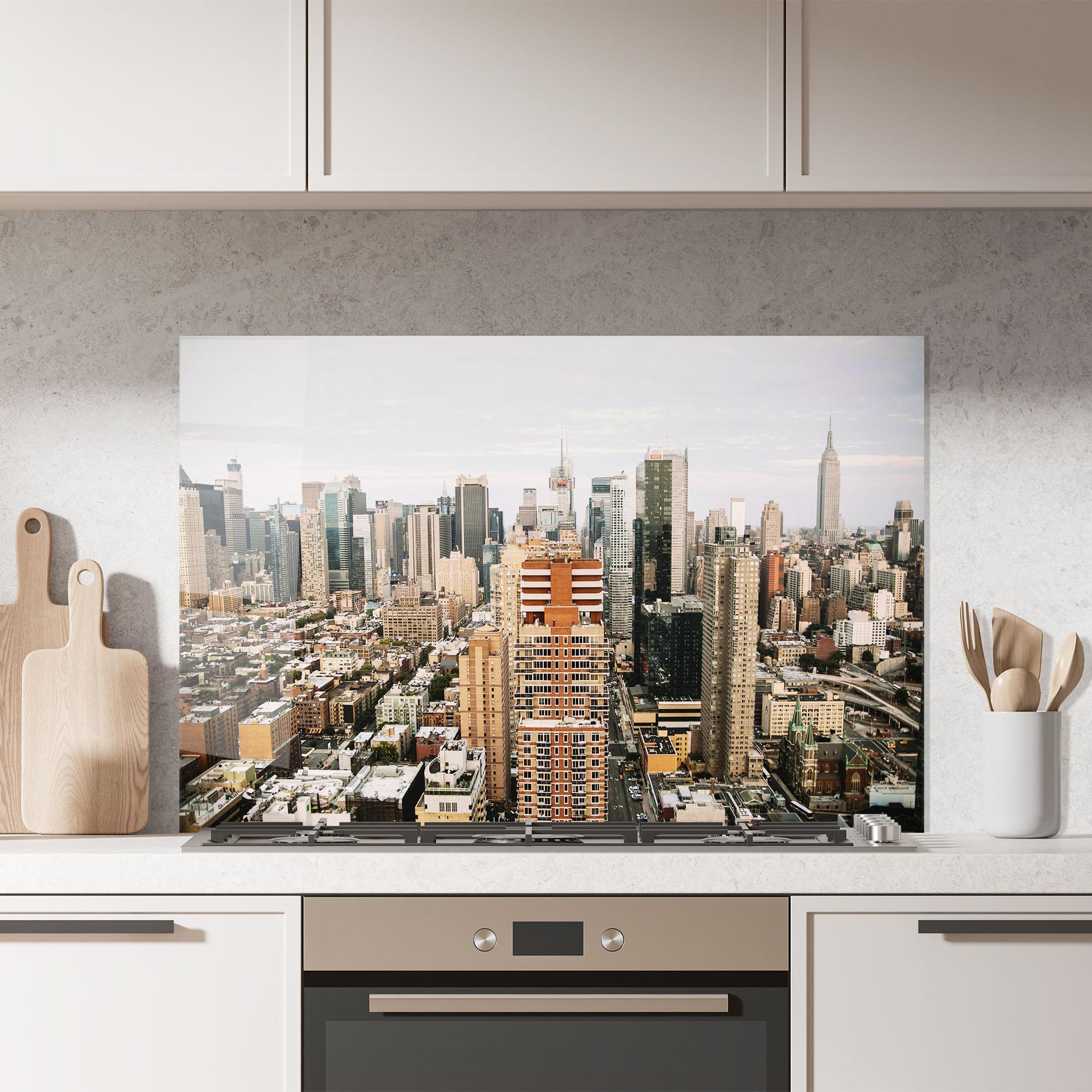 Konyhai üveg hátfal Cream Orange Building mockup 7