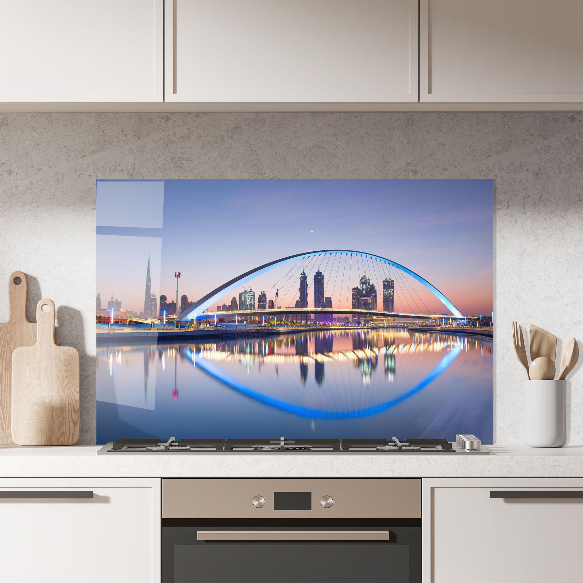 Konyhai üveg hátfal Dubai View mockup 7