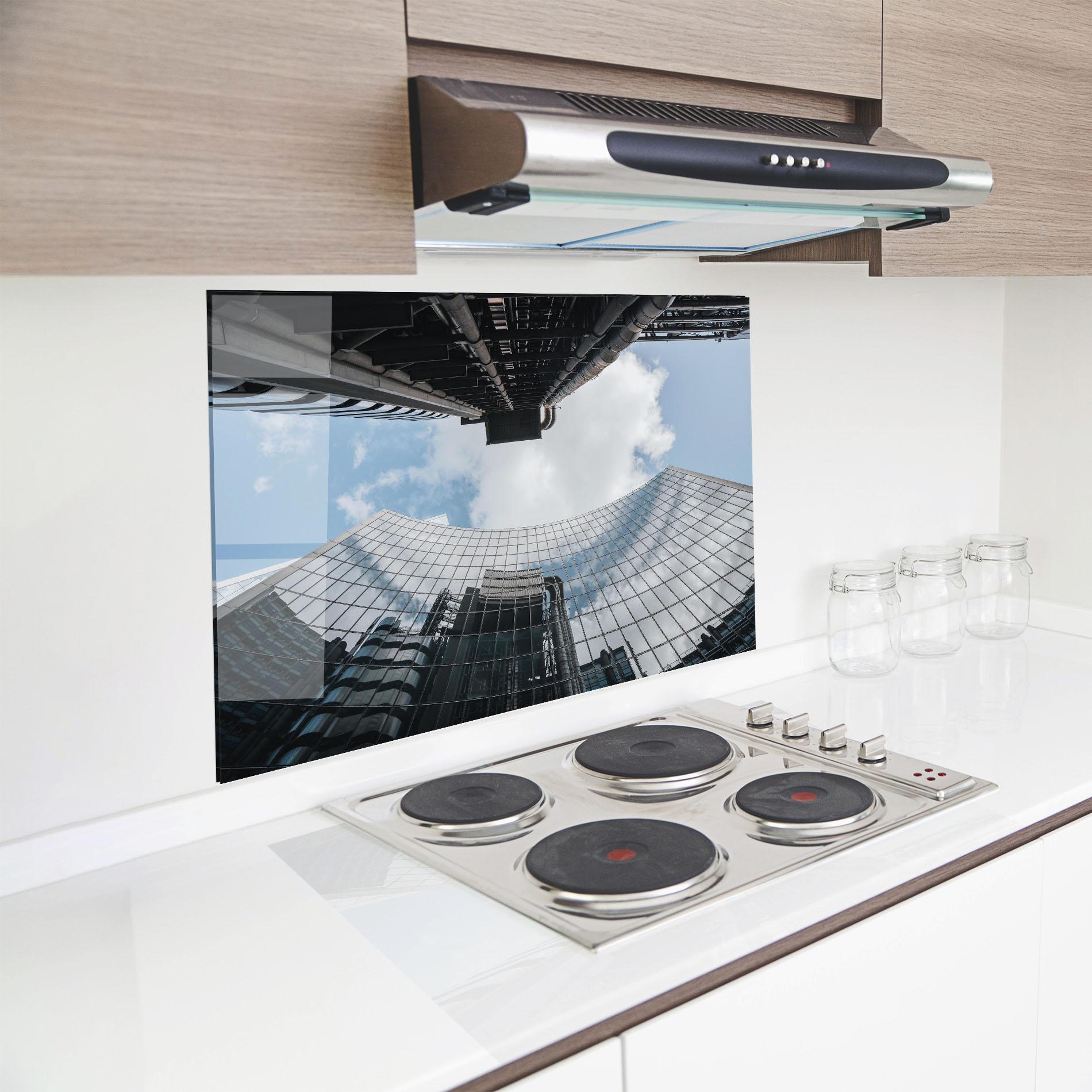 Konyhai üveg hátfal Cloud Big Building mockup 8