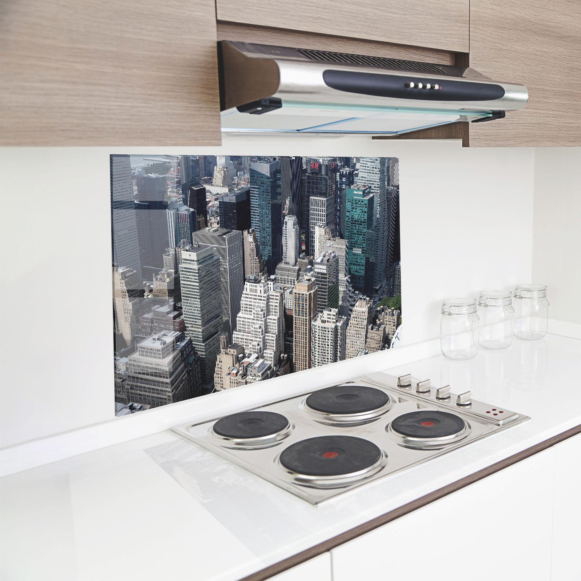 Konyhai üveg hátfal High Tower Buildings mockup 8