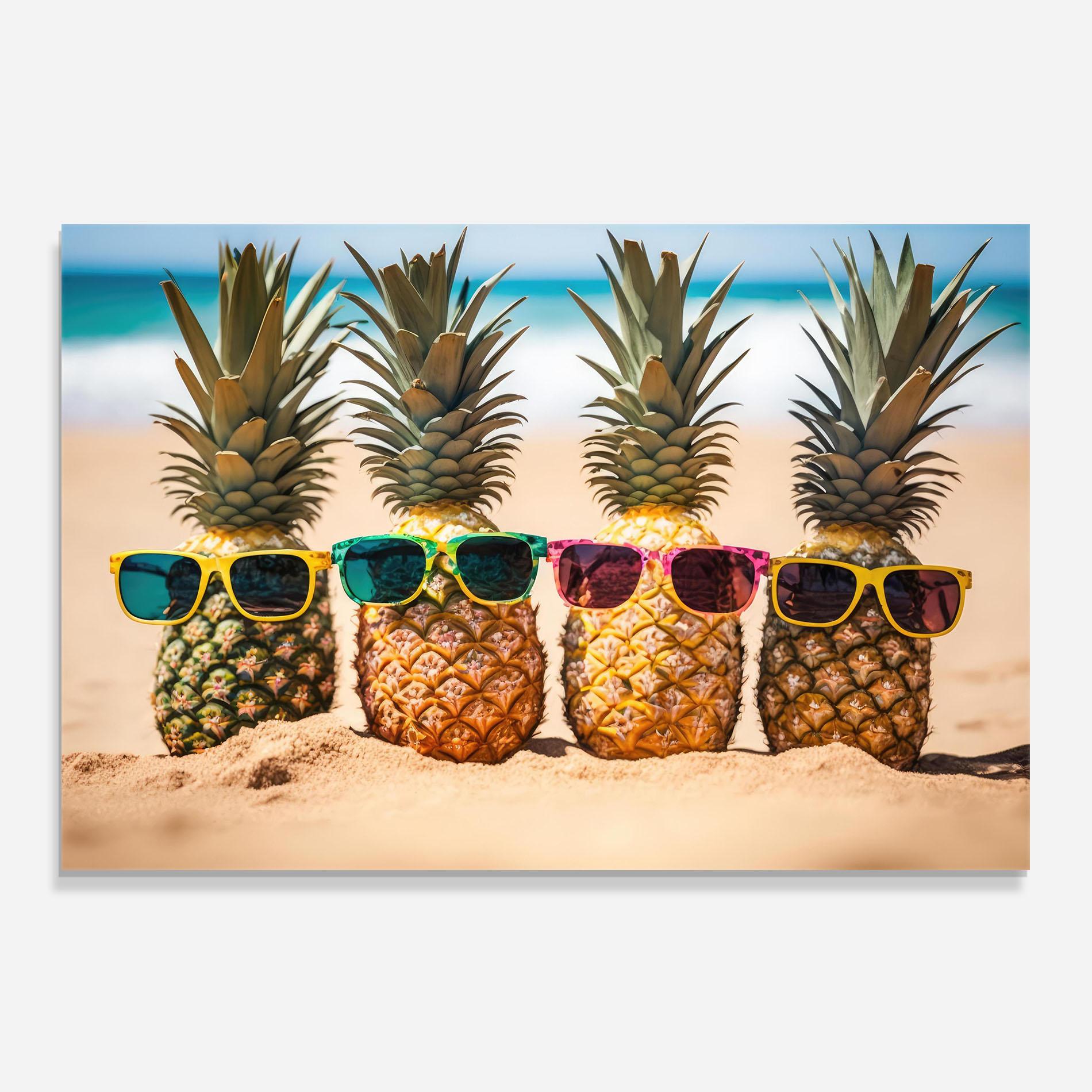 Konyhai üveg hátfal Five Pineapples mockup 0
