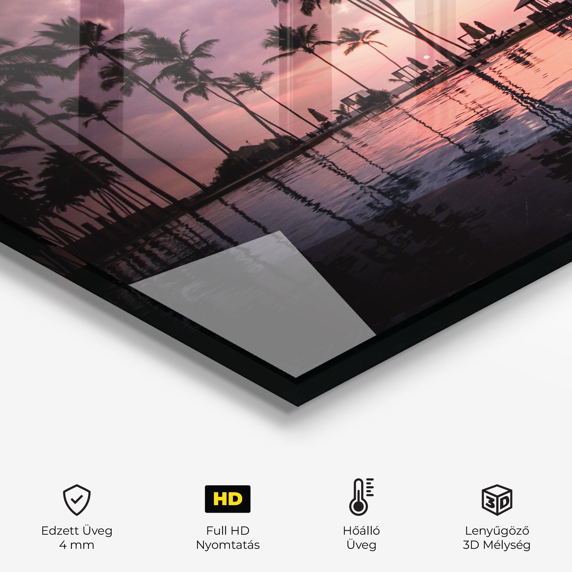 Konyhai üveg hátfal Purple Sunset mockup 2