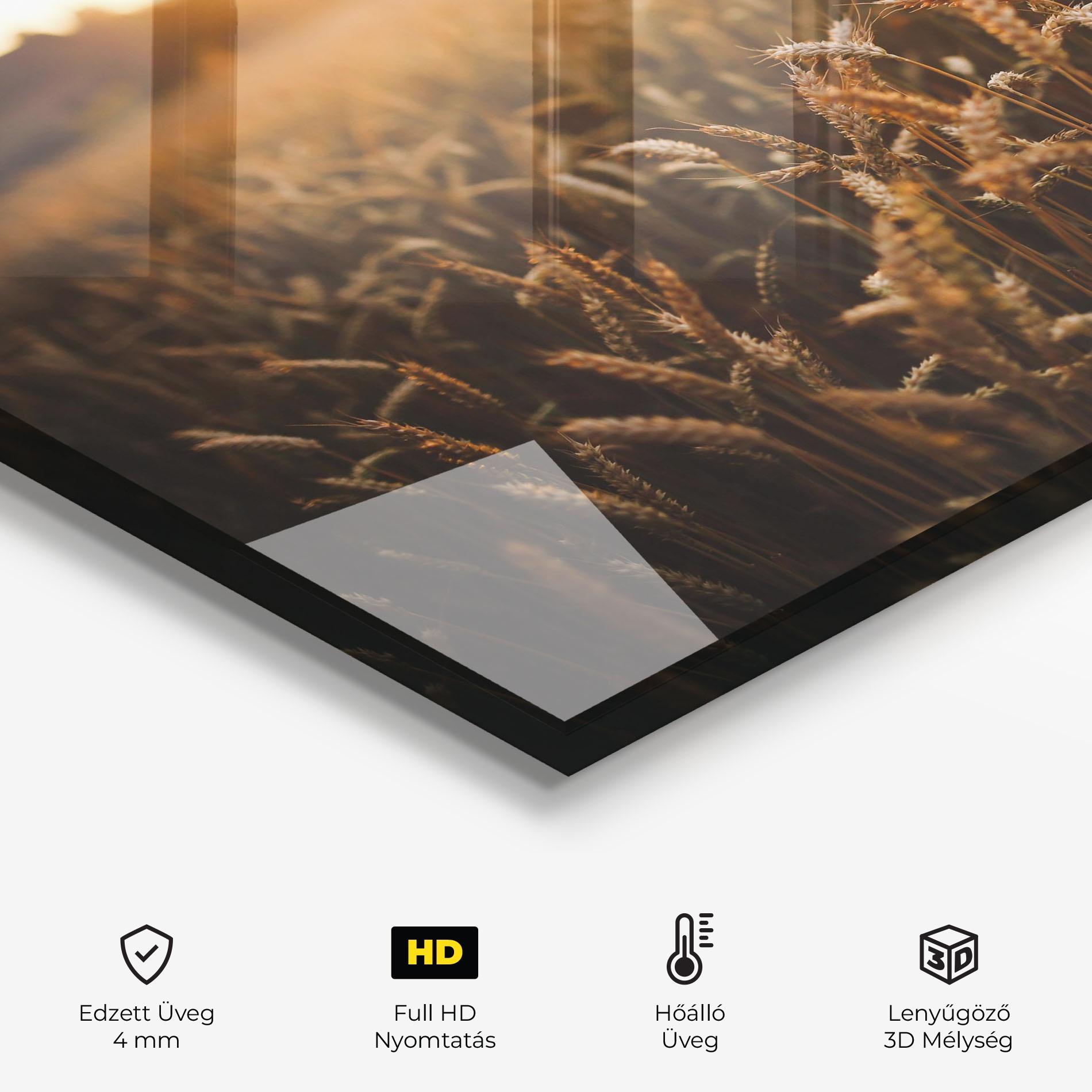 Konyhai üveg hátfal Summer Field mockup 2