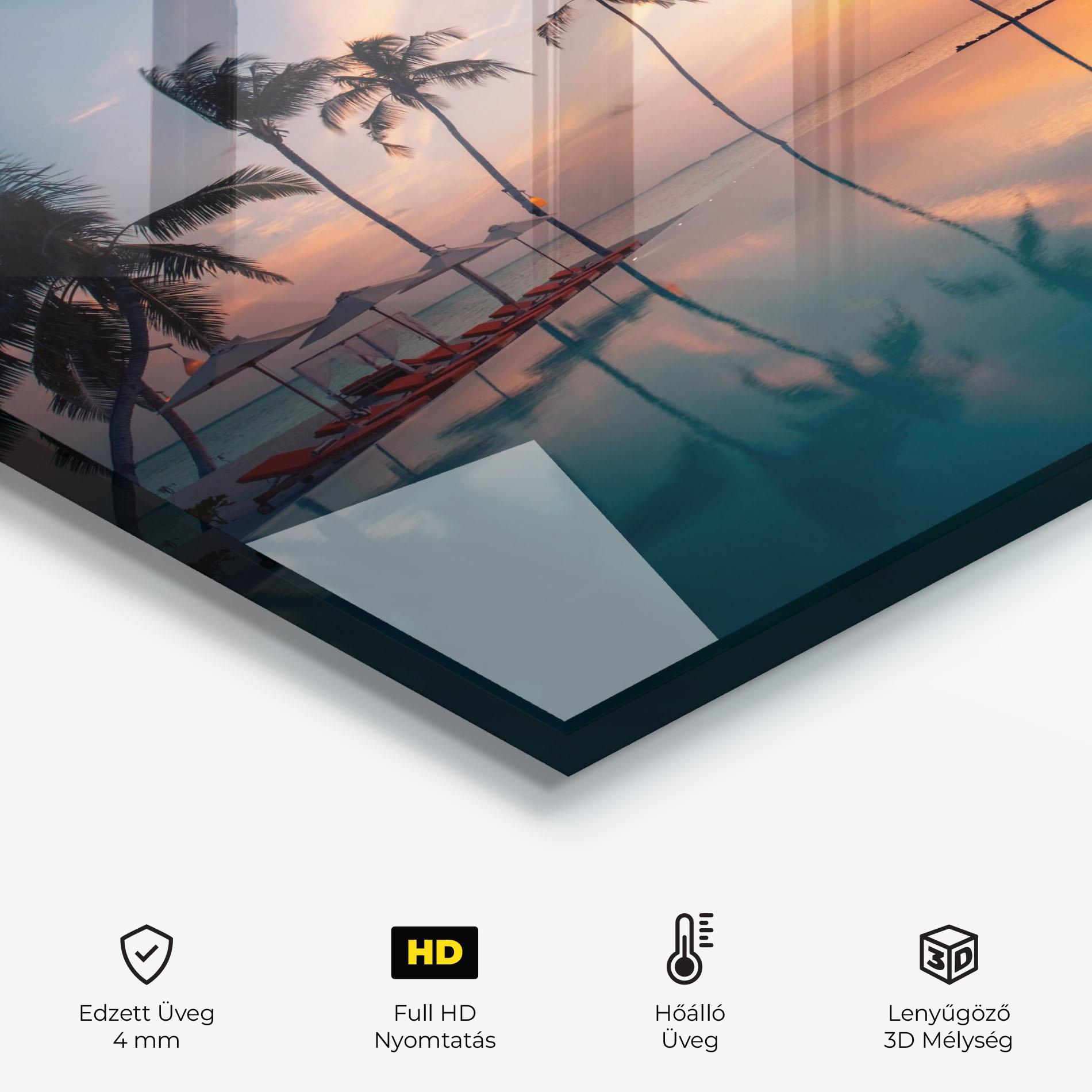 Konyhai üveg hátfal Tropical Beach mockup 2