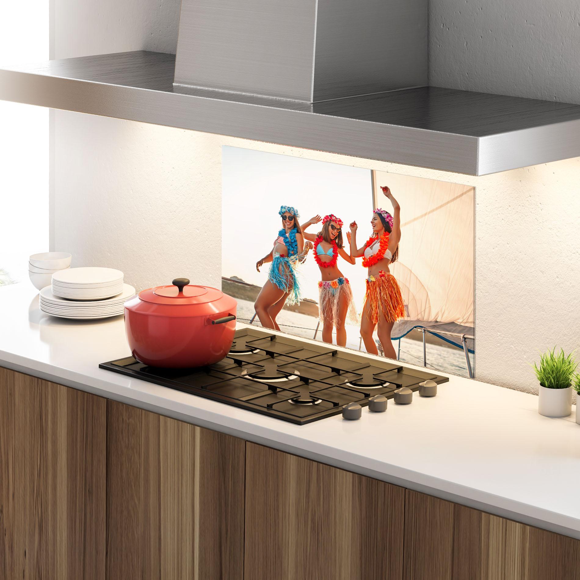 Konyhai üveg hátfal Summer Party mockup 4