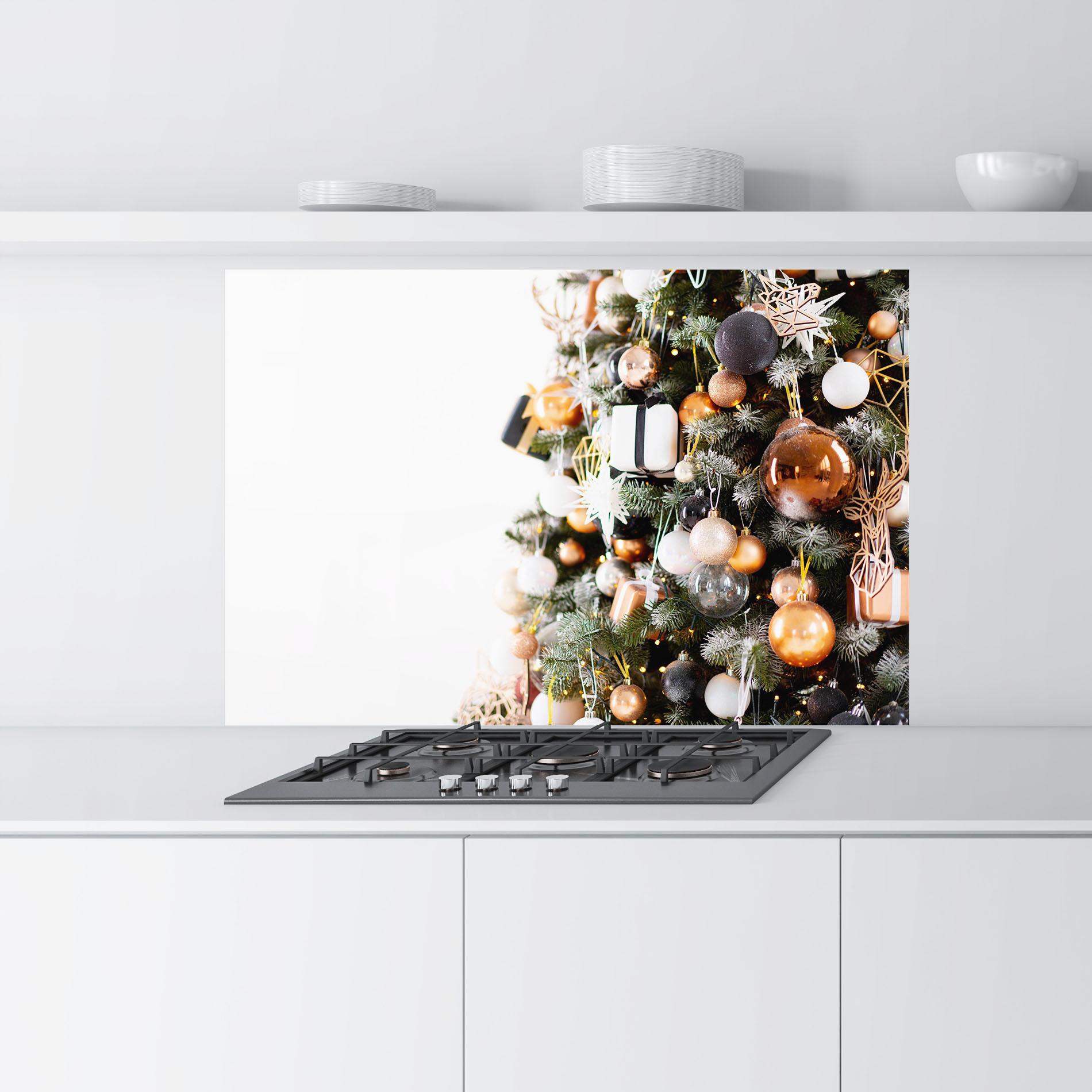 Konyhai üveg hátfal Christmas Tree Close Up mockup 9