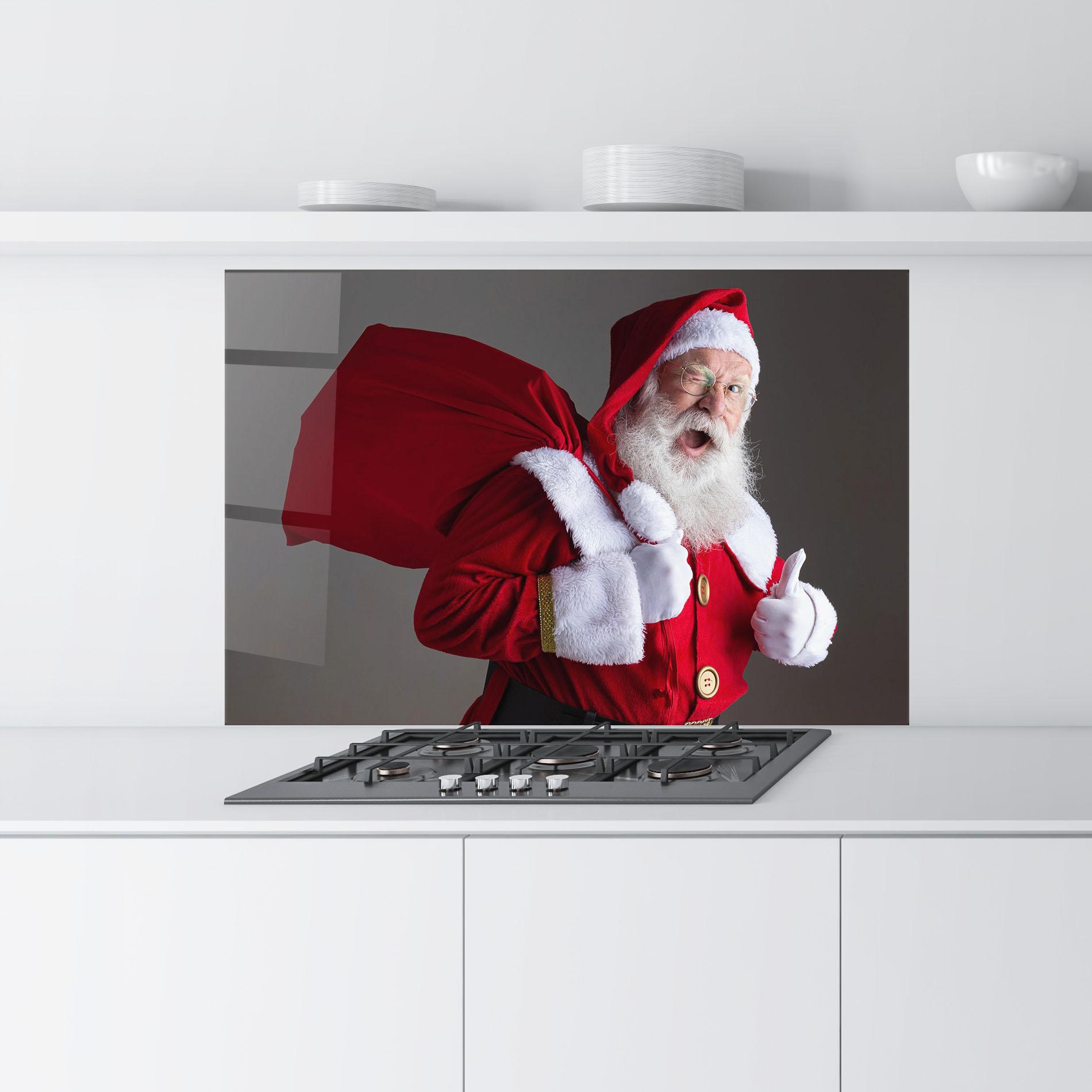 Konyhai üveg hátfal Santa Smiling mockup 9