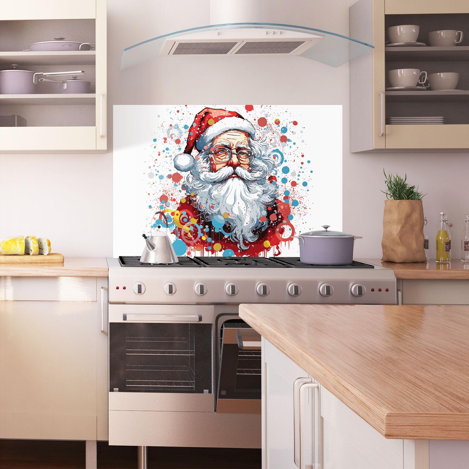 Konyhai üveg hátfal Artistic Santa mockup 1