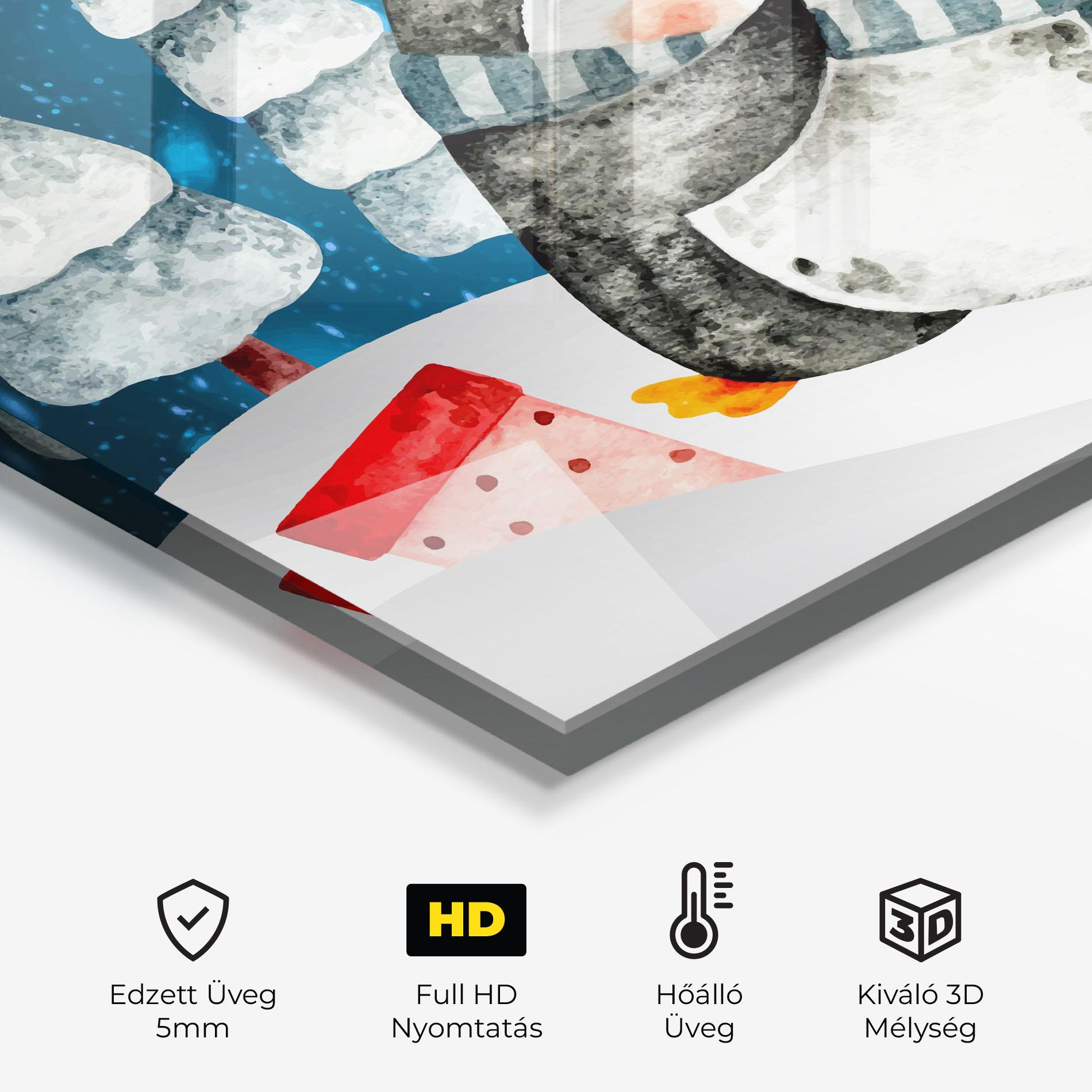 Konyhai üveg hátfal Blue Pinguin mockup 2