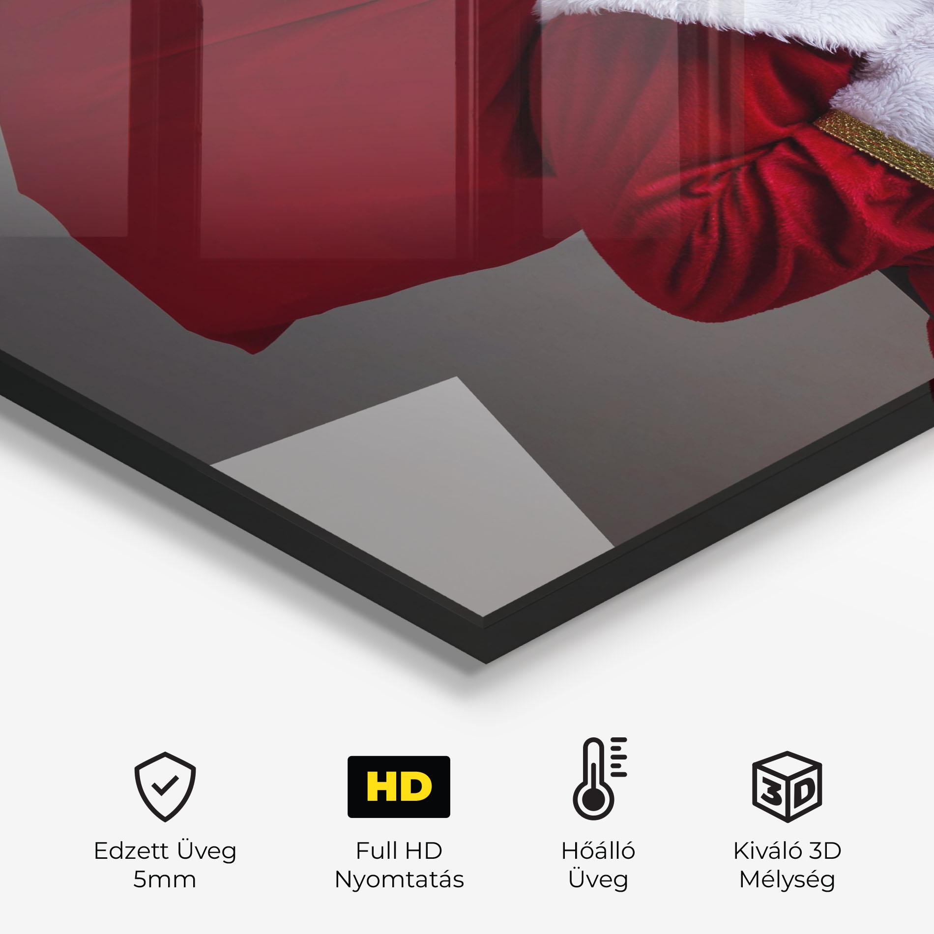 Konyhai üveg hátfal Santa Smiling mockup 2