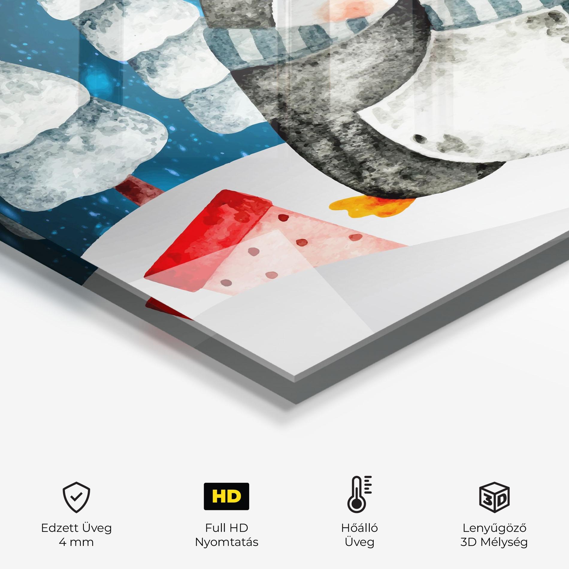 Konyhai üveg hátfal Blue Pinguin mockup 2