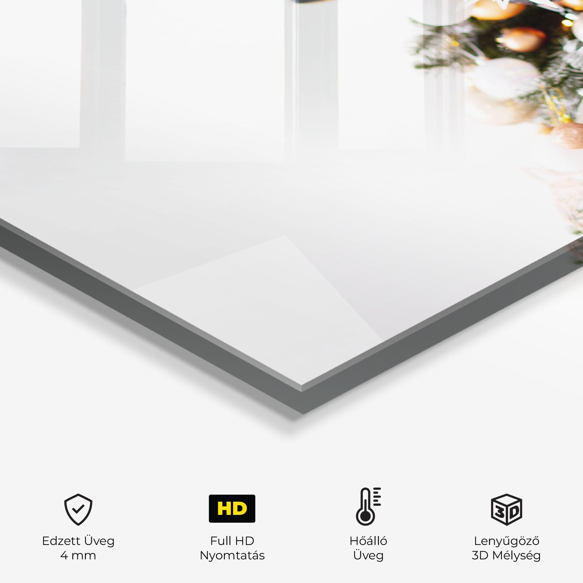 Konyhai üveg hátfal Christmas Tree Close Up mockup 2