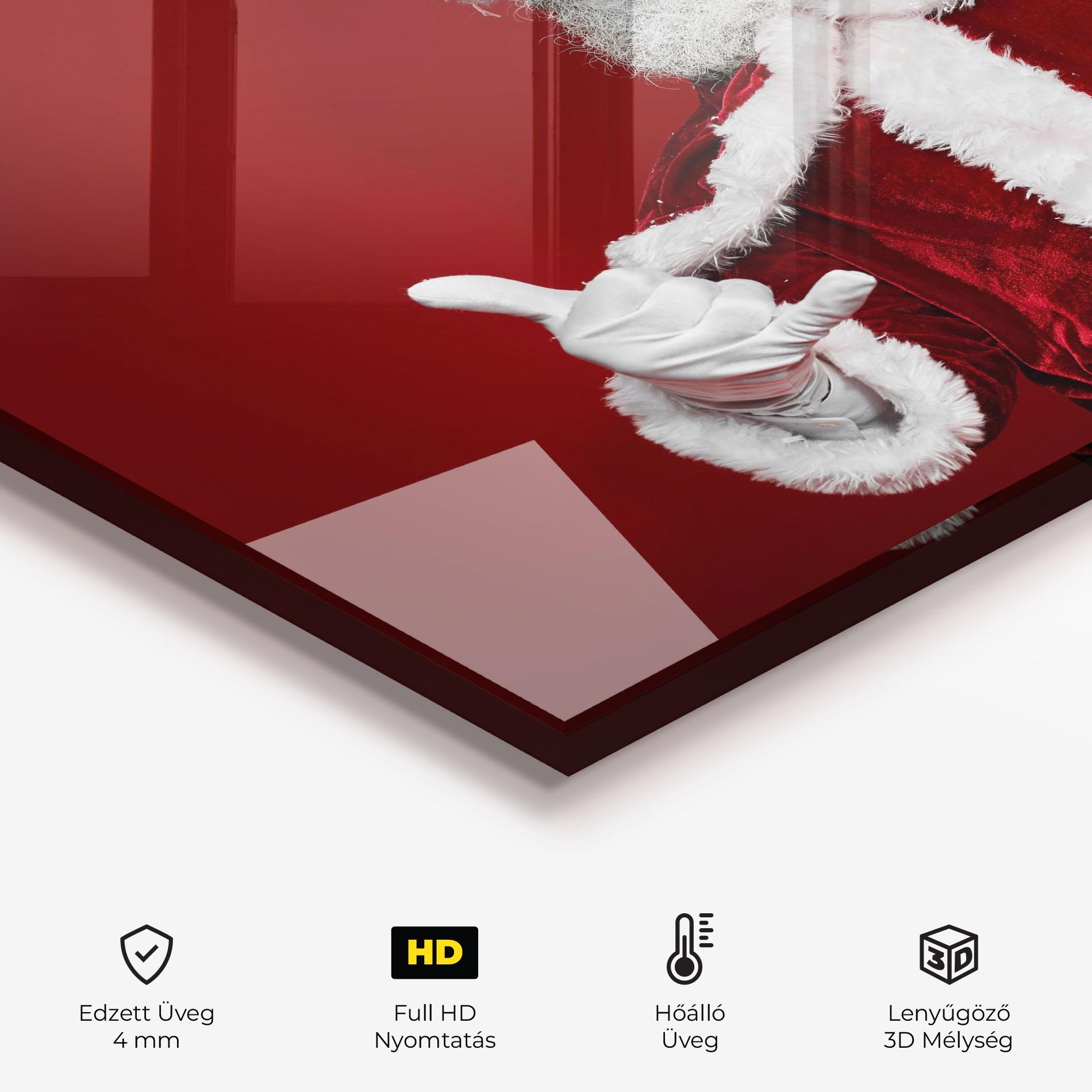 Konyhai üveg hátfal Cool Santa Claus mockup 2