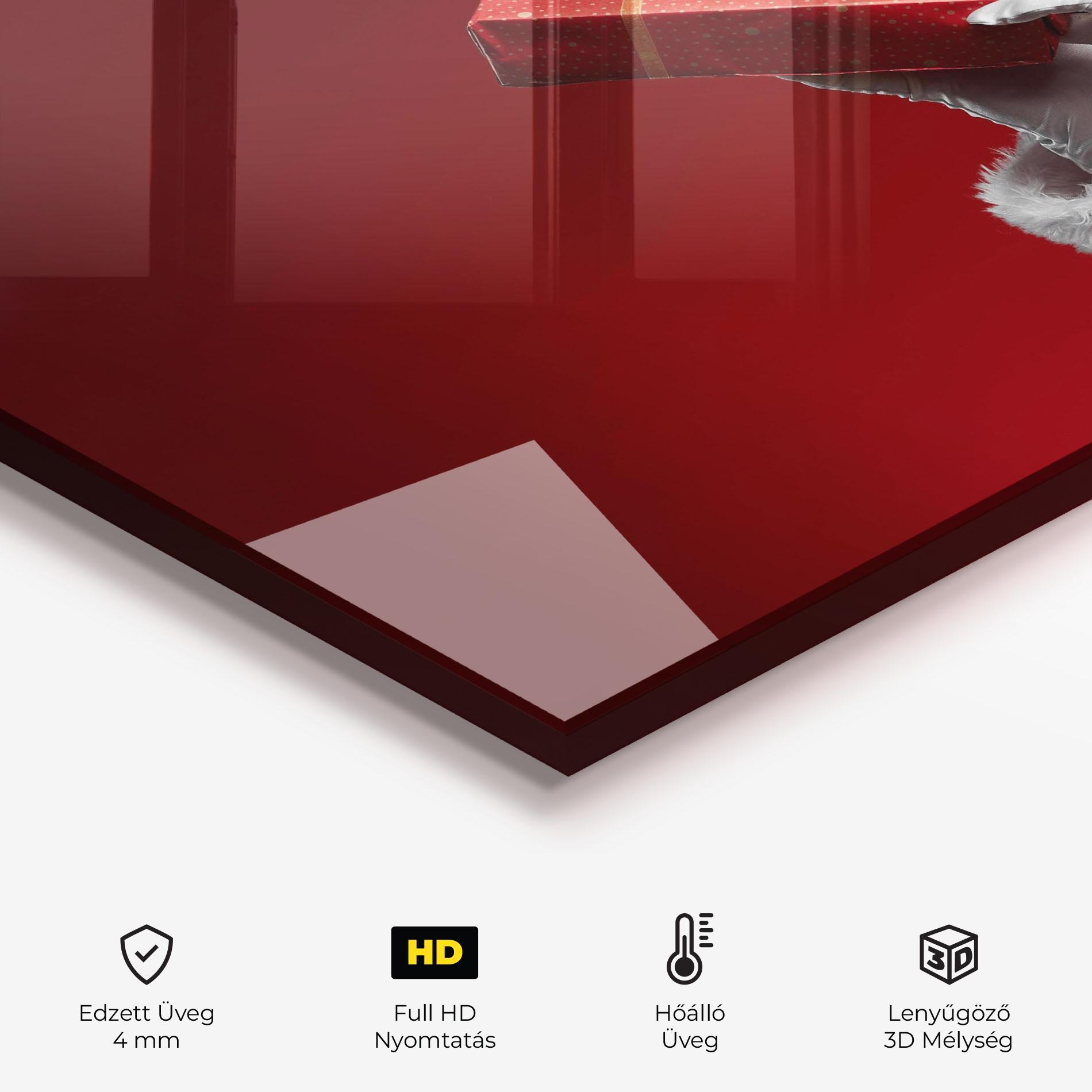 Konyhai üveg hátfal Santa Holding Present mockup 2