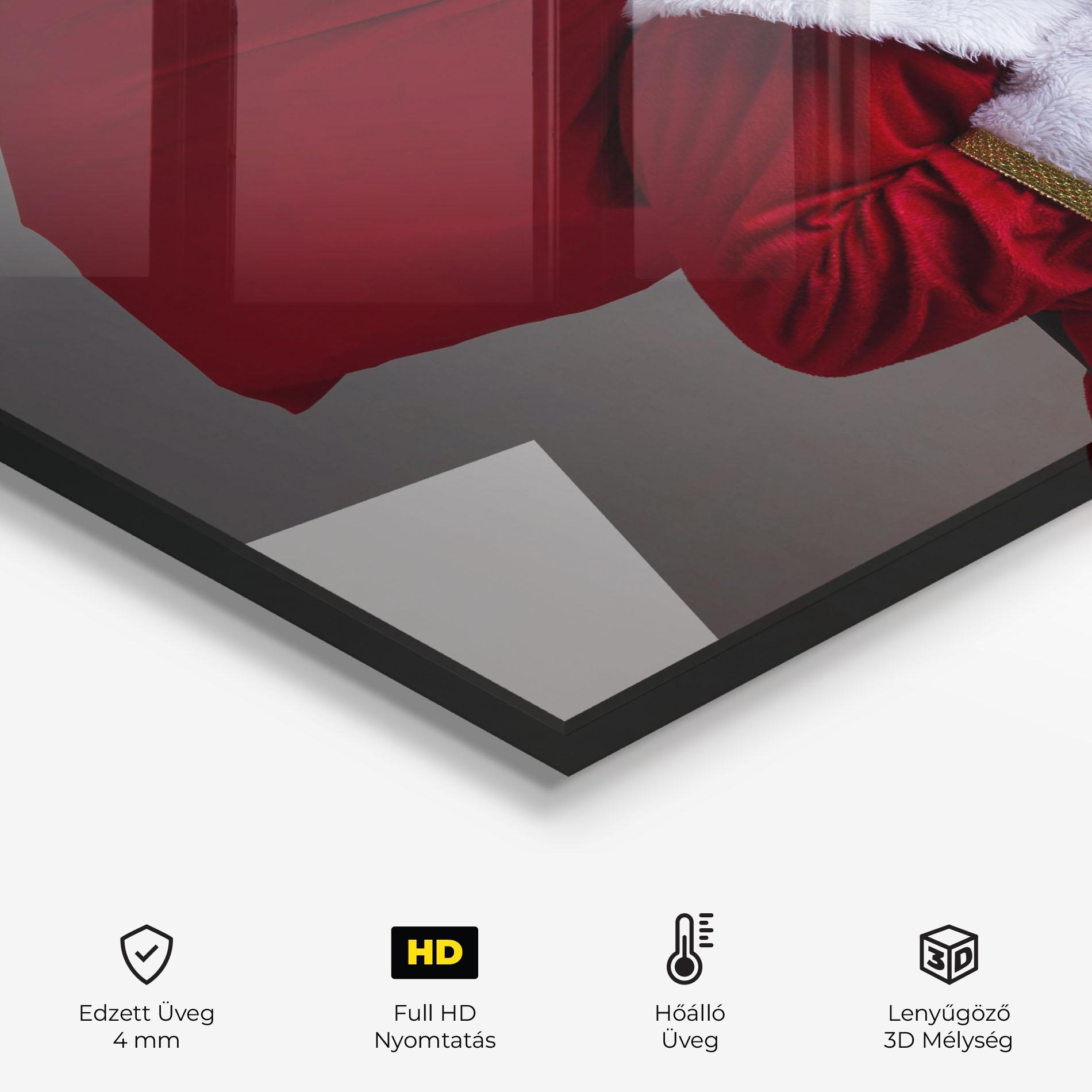 Konyhai üveg hátfal Santa Smiling mockup 2