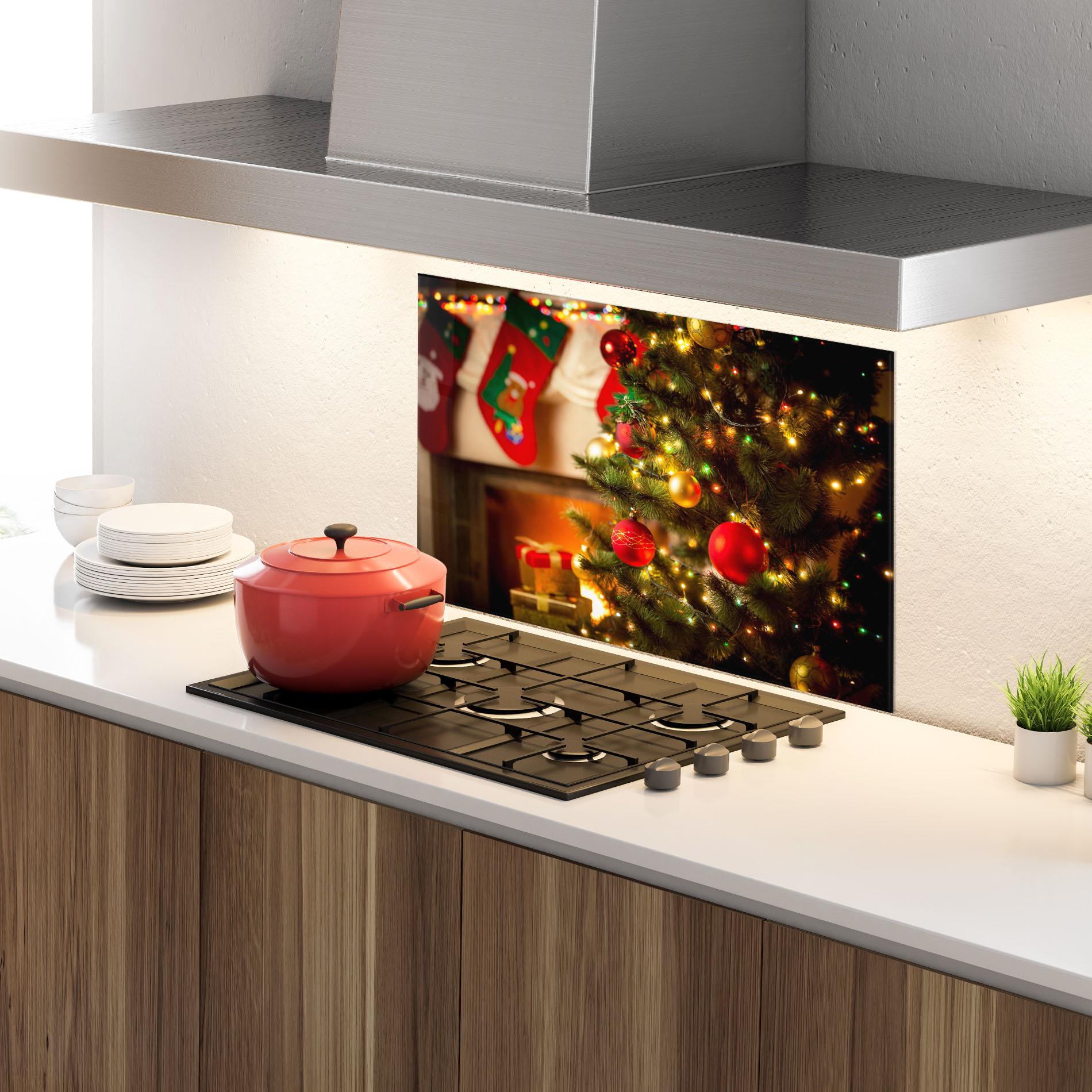 Konyhai üveg hátfal Beautiful Fireplace mockup 4