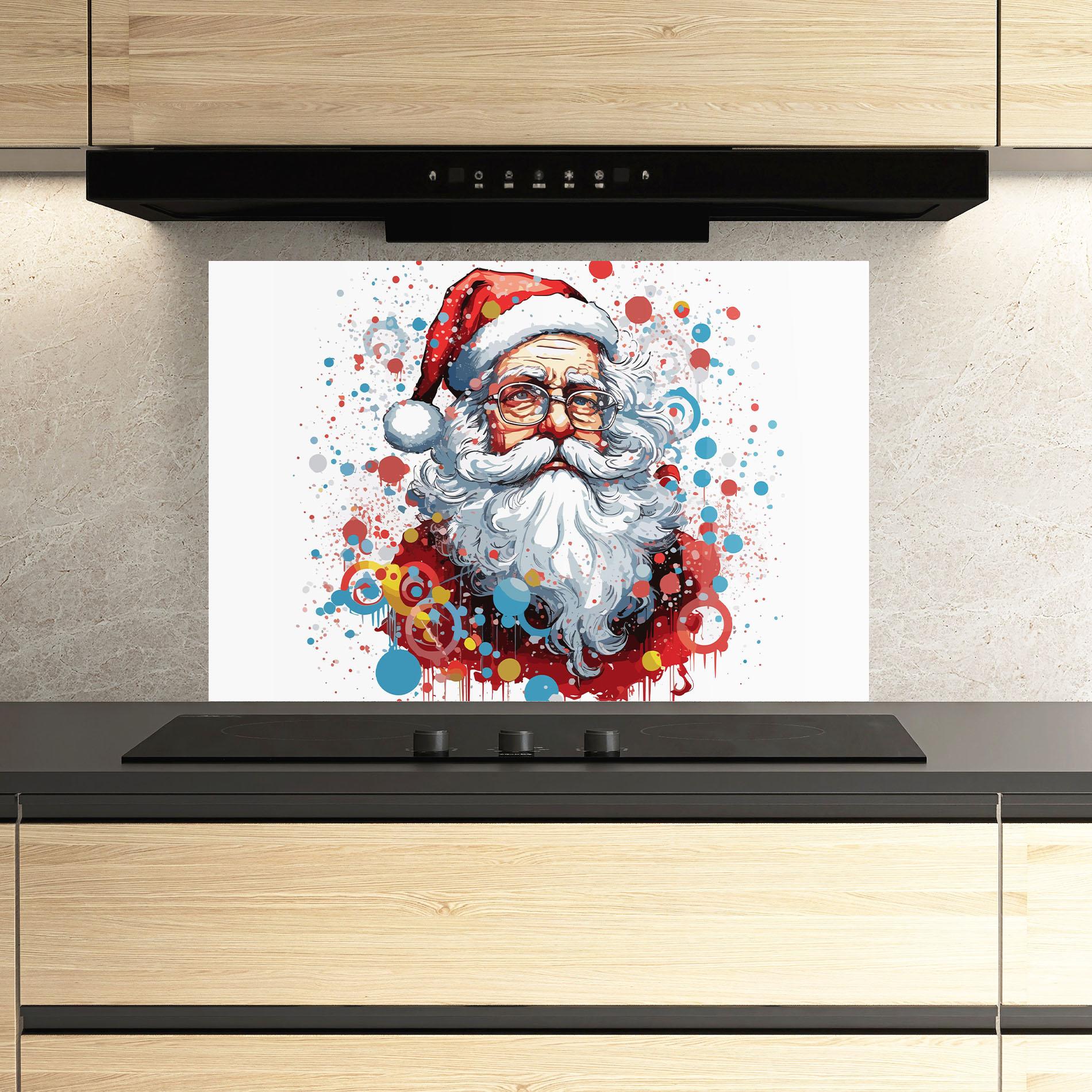 Konyhai üveg hátfal Artistic Santa mockup 3