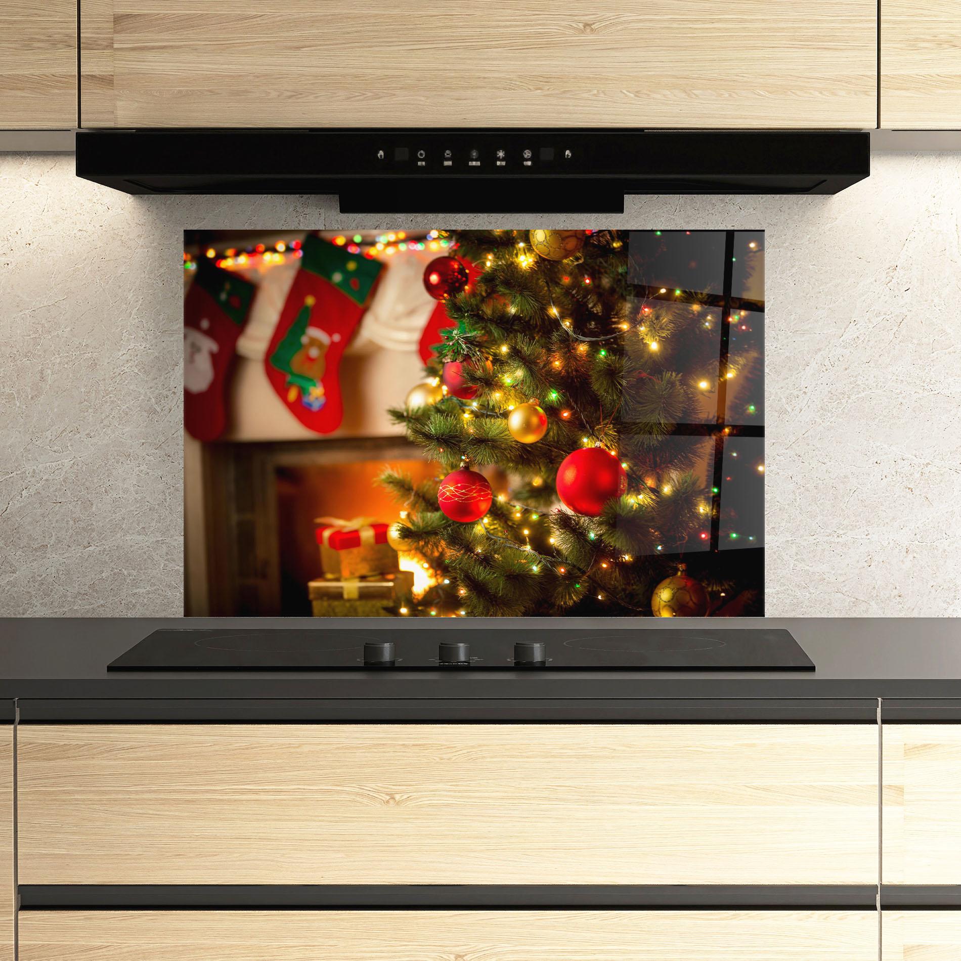 Konyhai üveg hátfal Beautiful Fireplace mockup 3