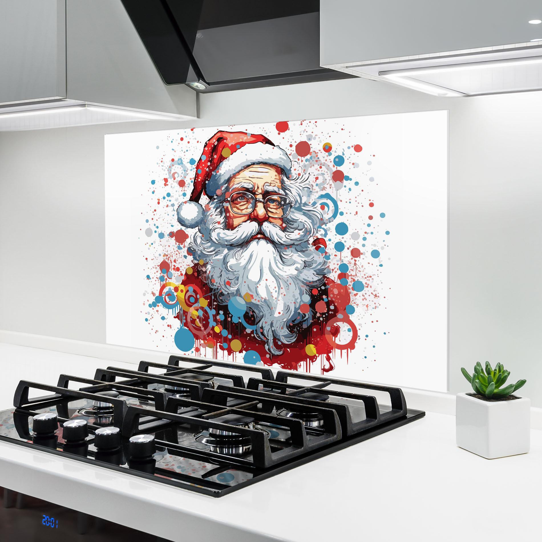 Konyhai üveg hátfal Artistic Santa mockup 6