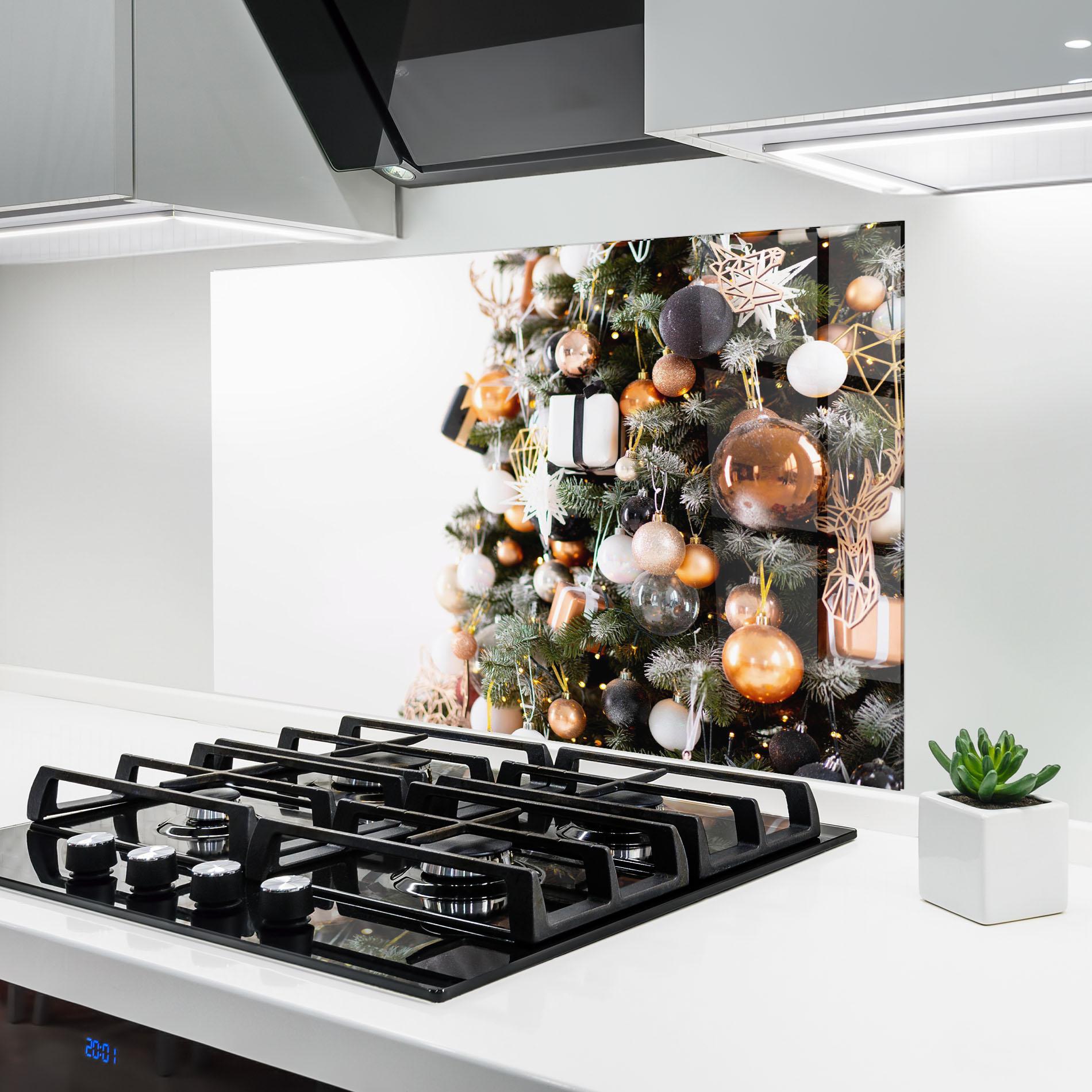 Konyhai üveg hátfal Christmas Tree Close Up mockup 6