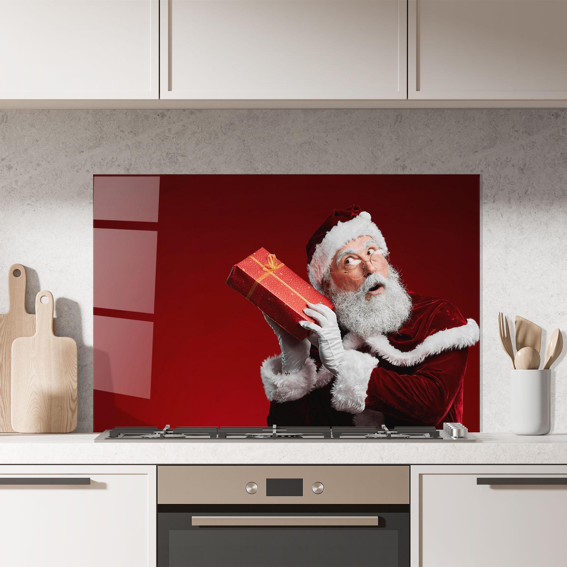 Konyhai üveg hátfal Santa Holding Present mockup 7