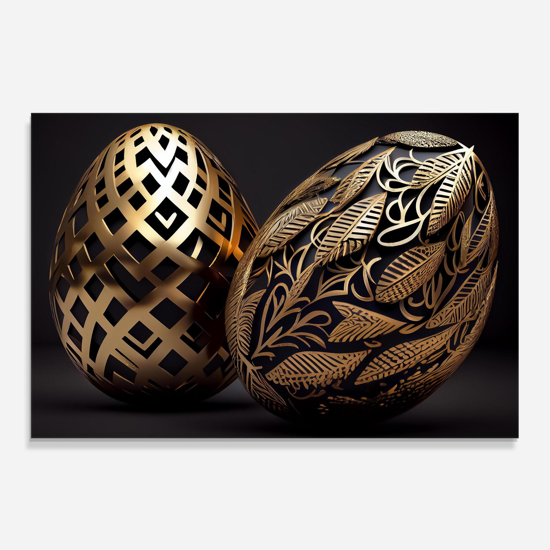 Konyhai üveg hátfal Black Golden Eggs mockup 0